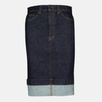 Image de l'article Jupe crayon Kendra en denim de la marque Khaite pour Femme - Saison Printemps-Été 2026 - Vue de Face