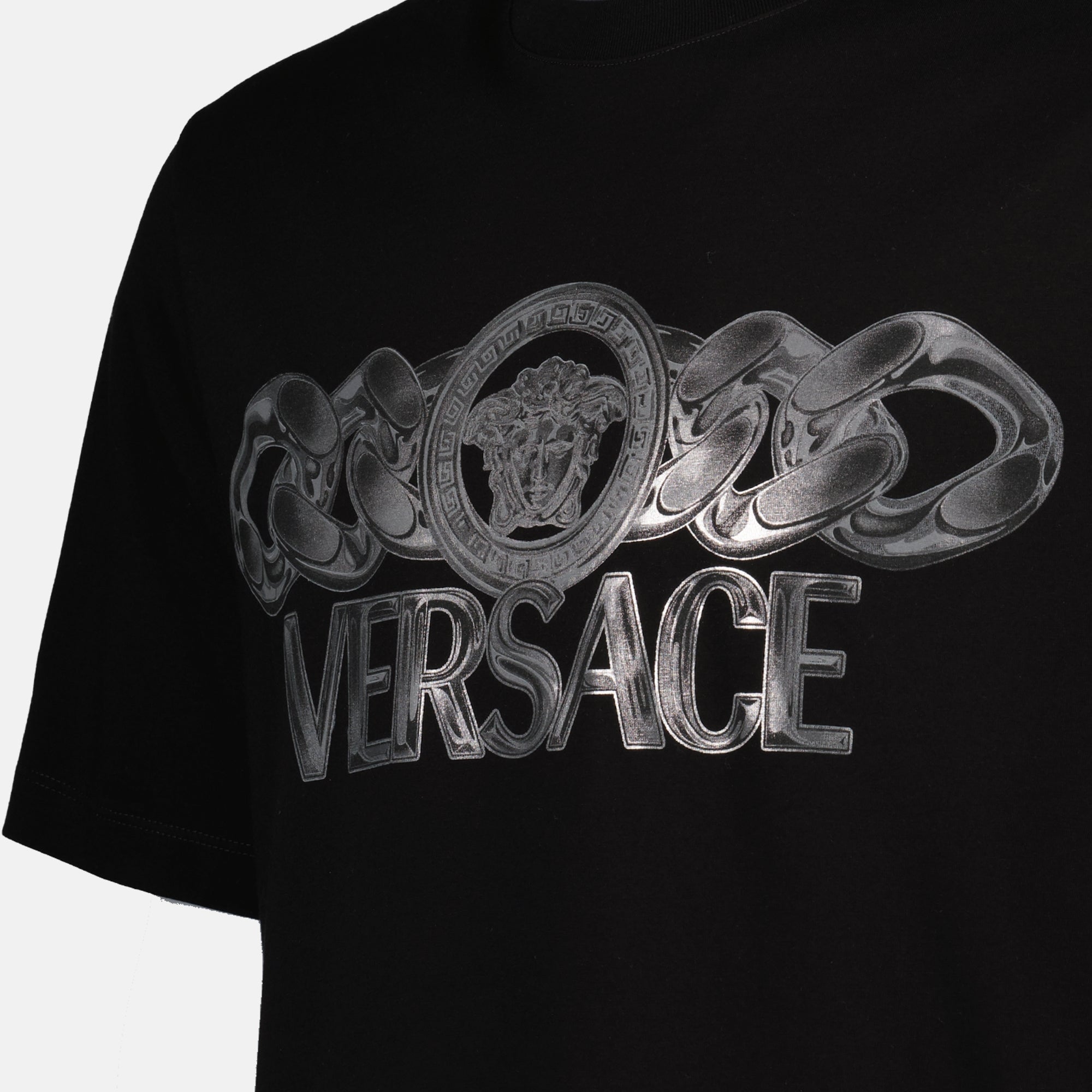 티셔츠 메두사 온 체인 티셔츠 Versace 검은색 Homme