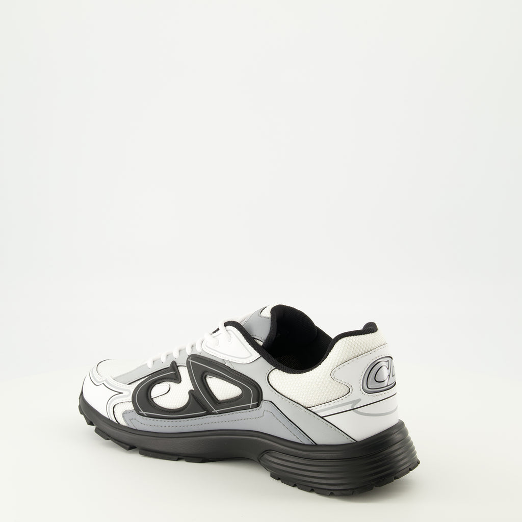 Bild der grauen Dior Herren B30 Sneakers - Frühjahr-Sommer 2026 - Dreiviertelansicht von hinten rechts