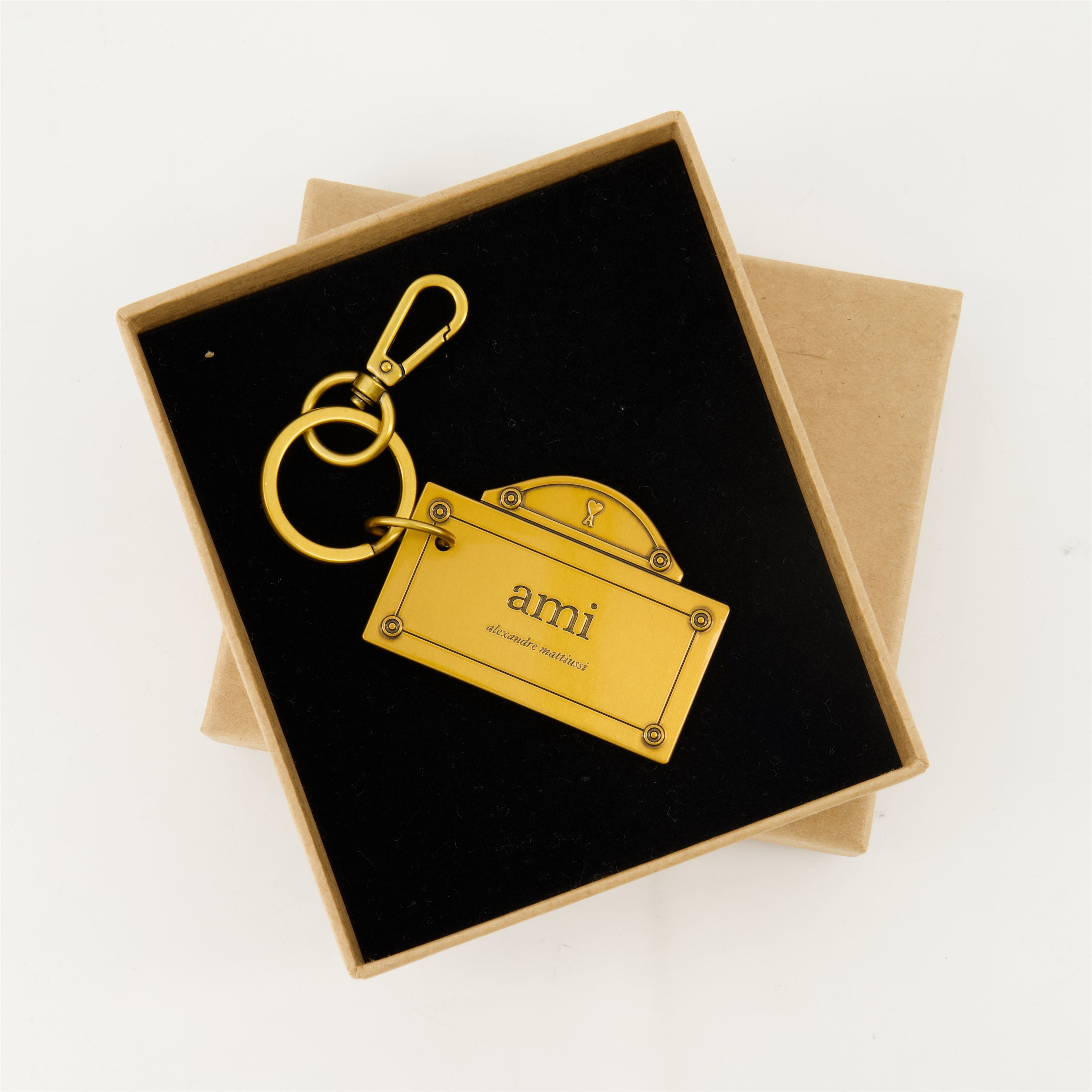 Lifestyle Street Plate Keychain Ami PARIS Gold Unisex