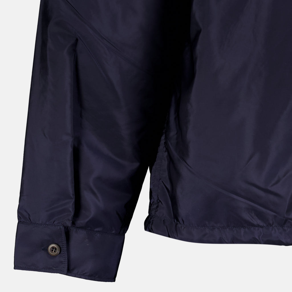 Chemises Camicia Blu Navy in Re-Nylon Prada Bleu foncé Homme