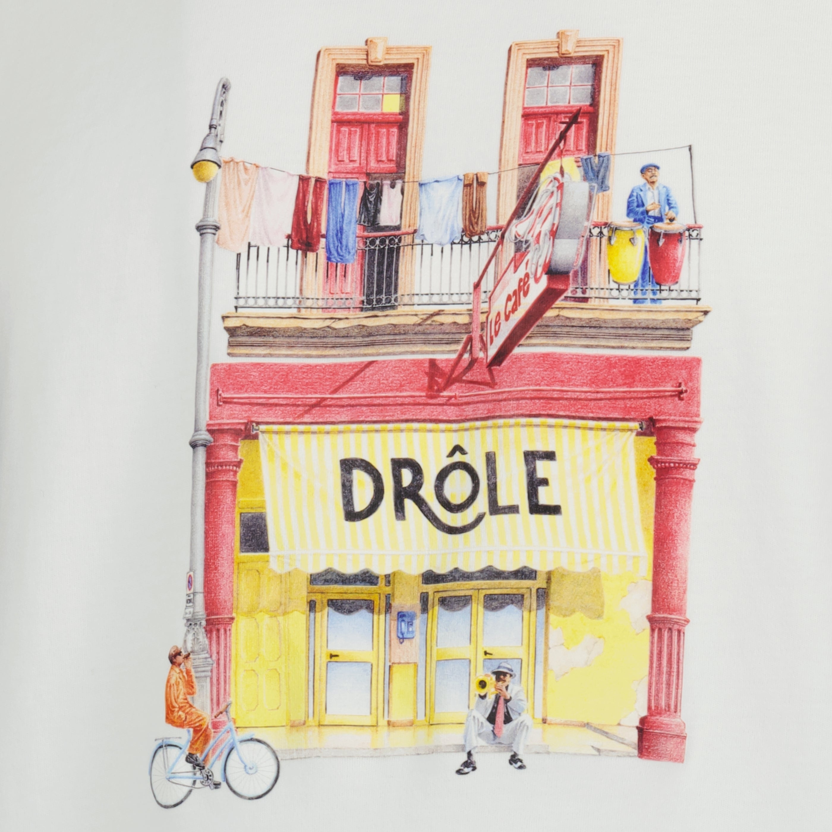 Imagem do artigo Camiseta Branca Engraçada Café da marca Drole De Monsieur para Homem - Temporada Primavera-Verão 2026 - Vista Detalhada_2