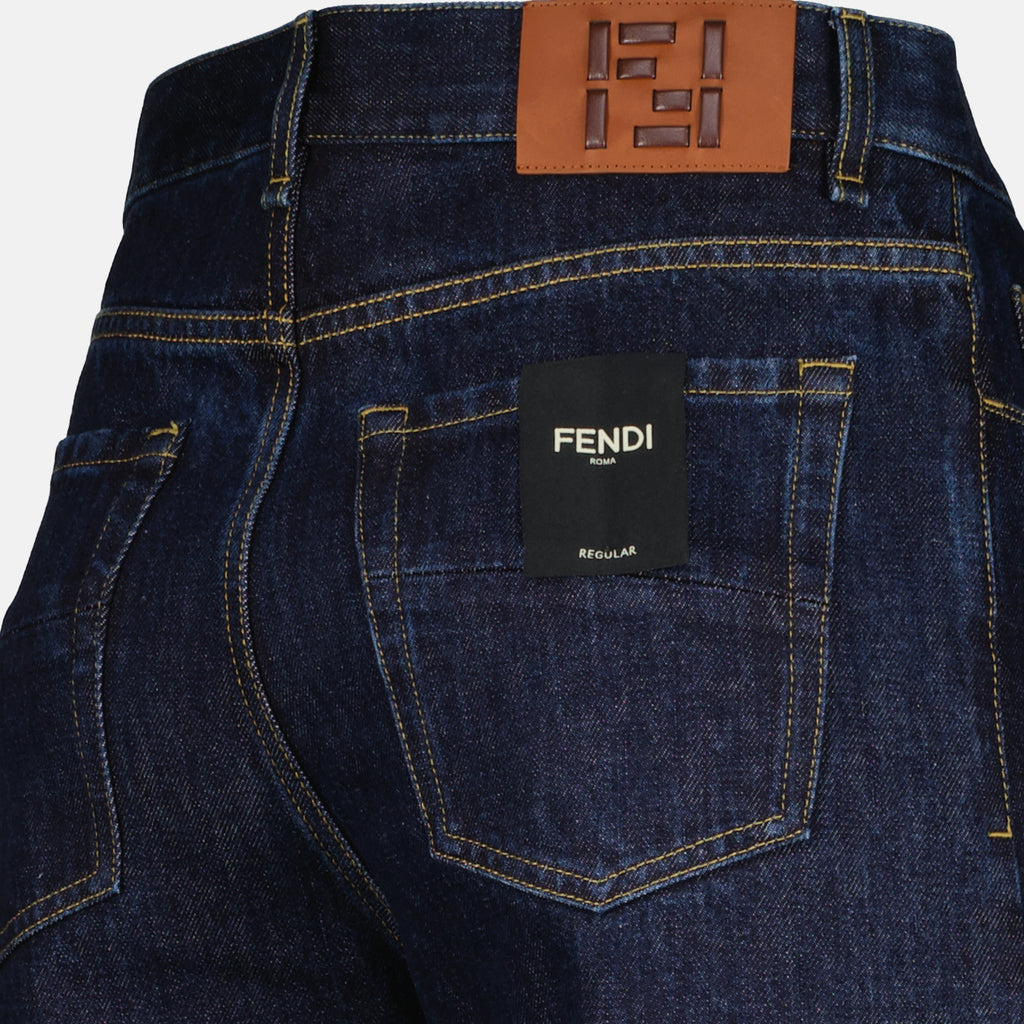 Pantalons ダークブルーデニムジーンズ Fendi Bleu foncé Homme