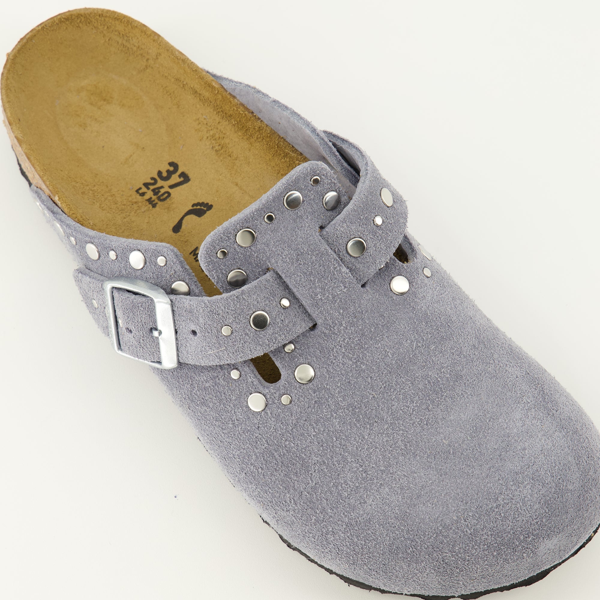 Chaussures ouvertes Mules Boston Rivets Grises Birkenstock Gris Femme
