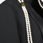 재킷 진주 장식 블레이저 Moschino 검은색 여성