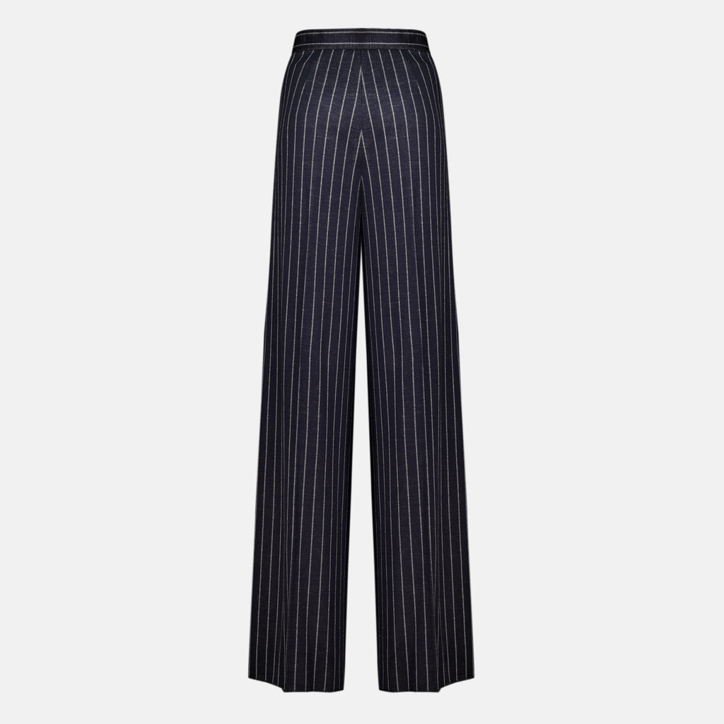 Pantalons Marineblaue gestreifte Wollhose Max Mara Bleu foncé Femme