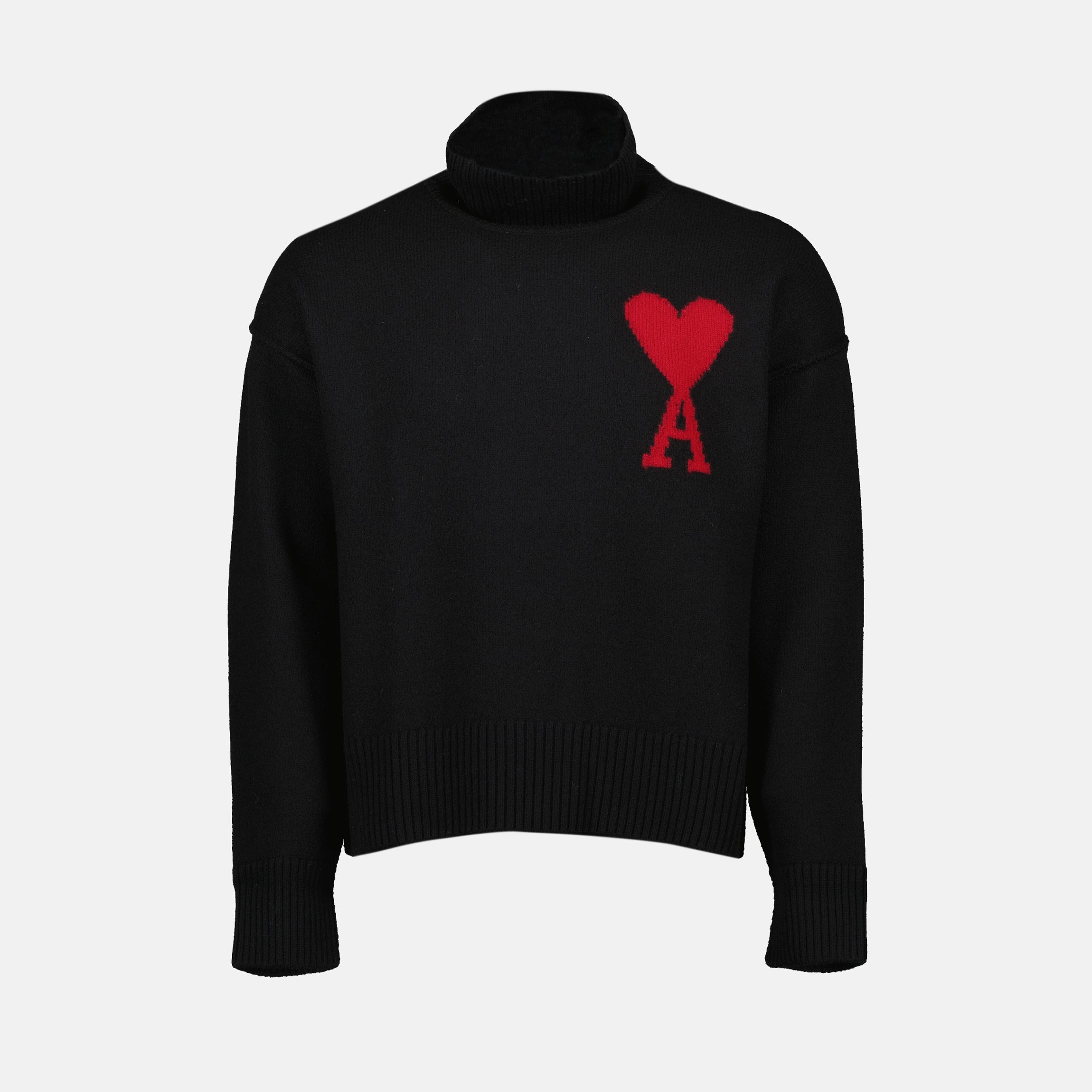 Maille Pull Ami de coeur Ami PARIS Noir Unisexe