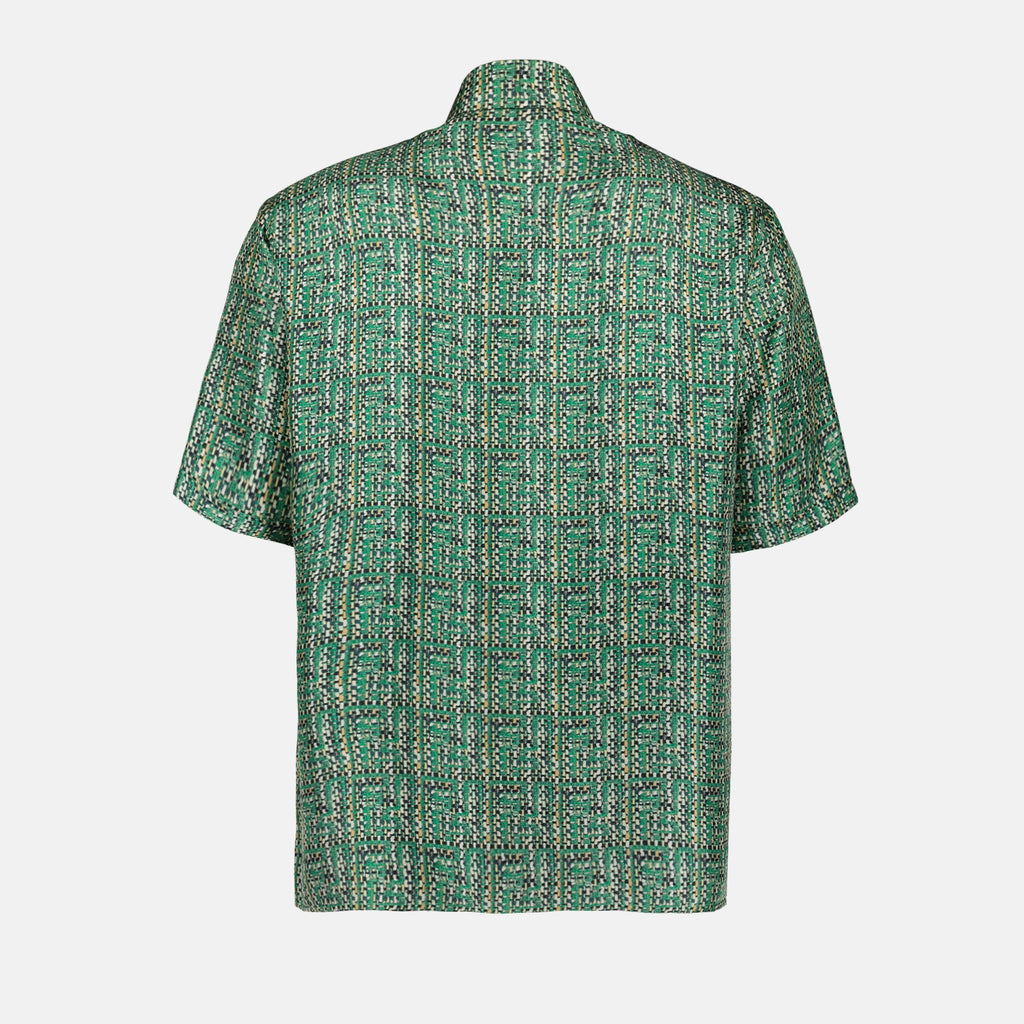 Camisas Chemise FF en soie Fendi Verde Homme