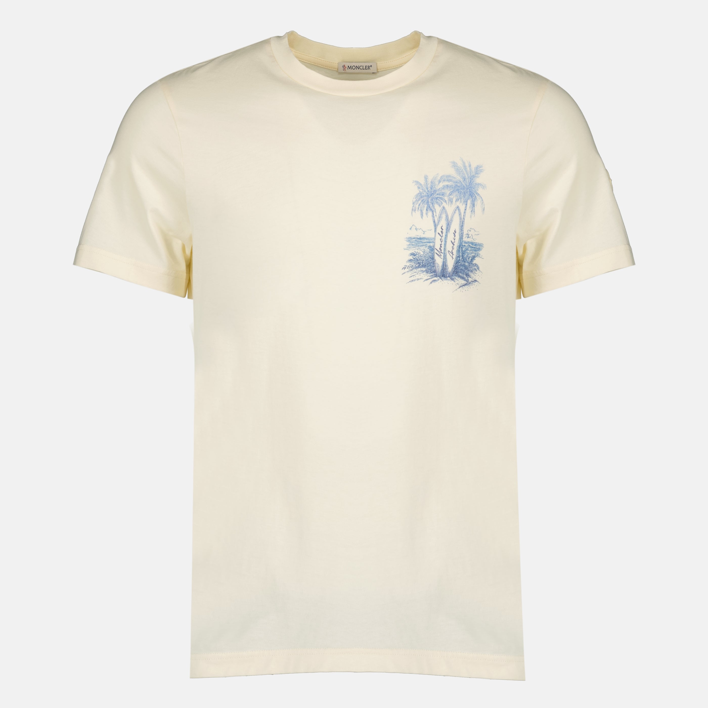 T-shirts T-Shirt Bege com Estampa Moncler Beige Homme