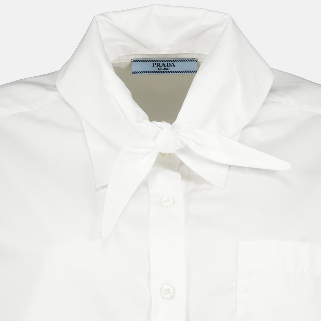 Chemises Weißes Popeline-Hemd Prada Blanc Femme
