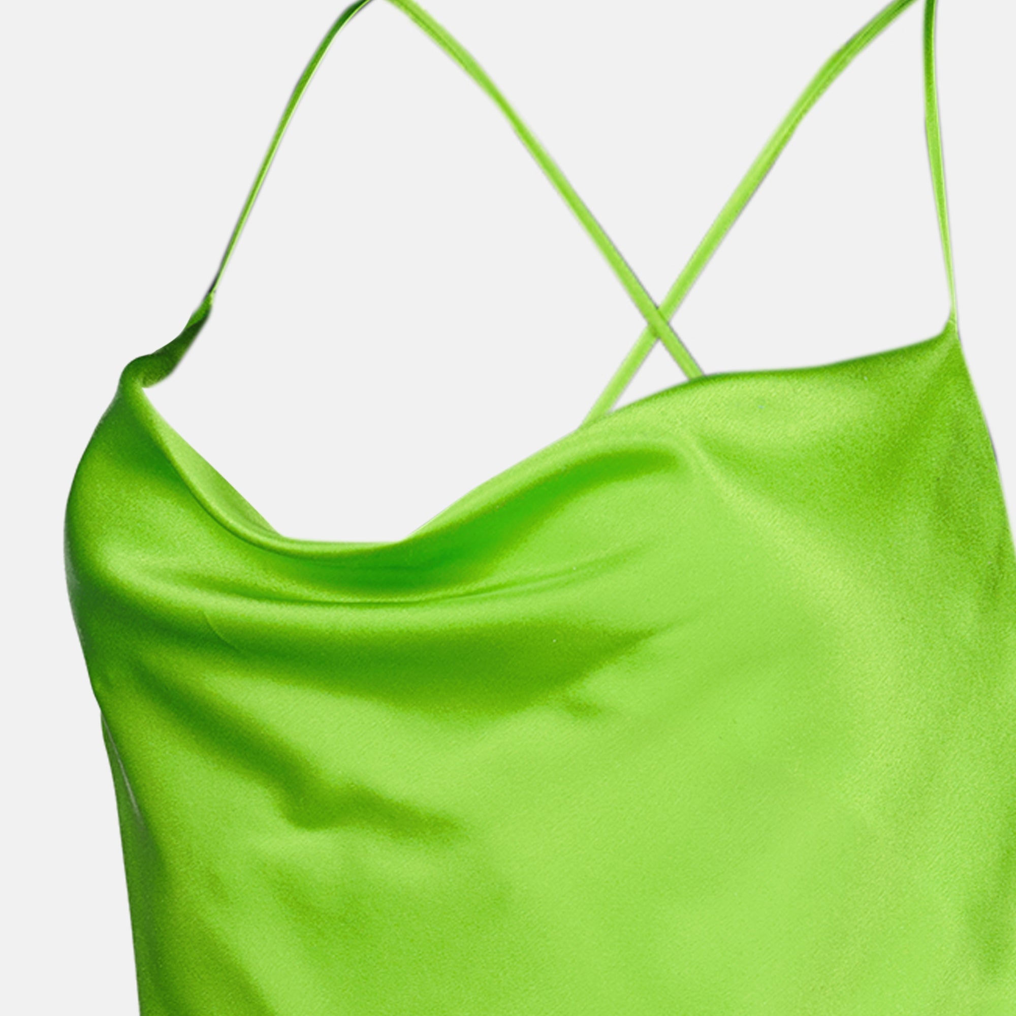 Robes Robe dos nu en soie verte Saint Laurent Vert Femme