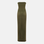 Image de l'article Robe à jupe plissé Sunray kaki de la marque Christopher Esber pour Femme - Saison Printemps-Été 2026 - Vue de Dos