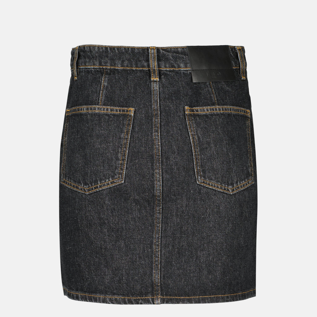 Jupes Mini jupe en denim bleu fonxé Iro Bleu foncé Femme