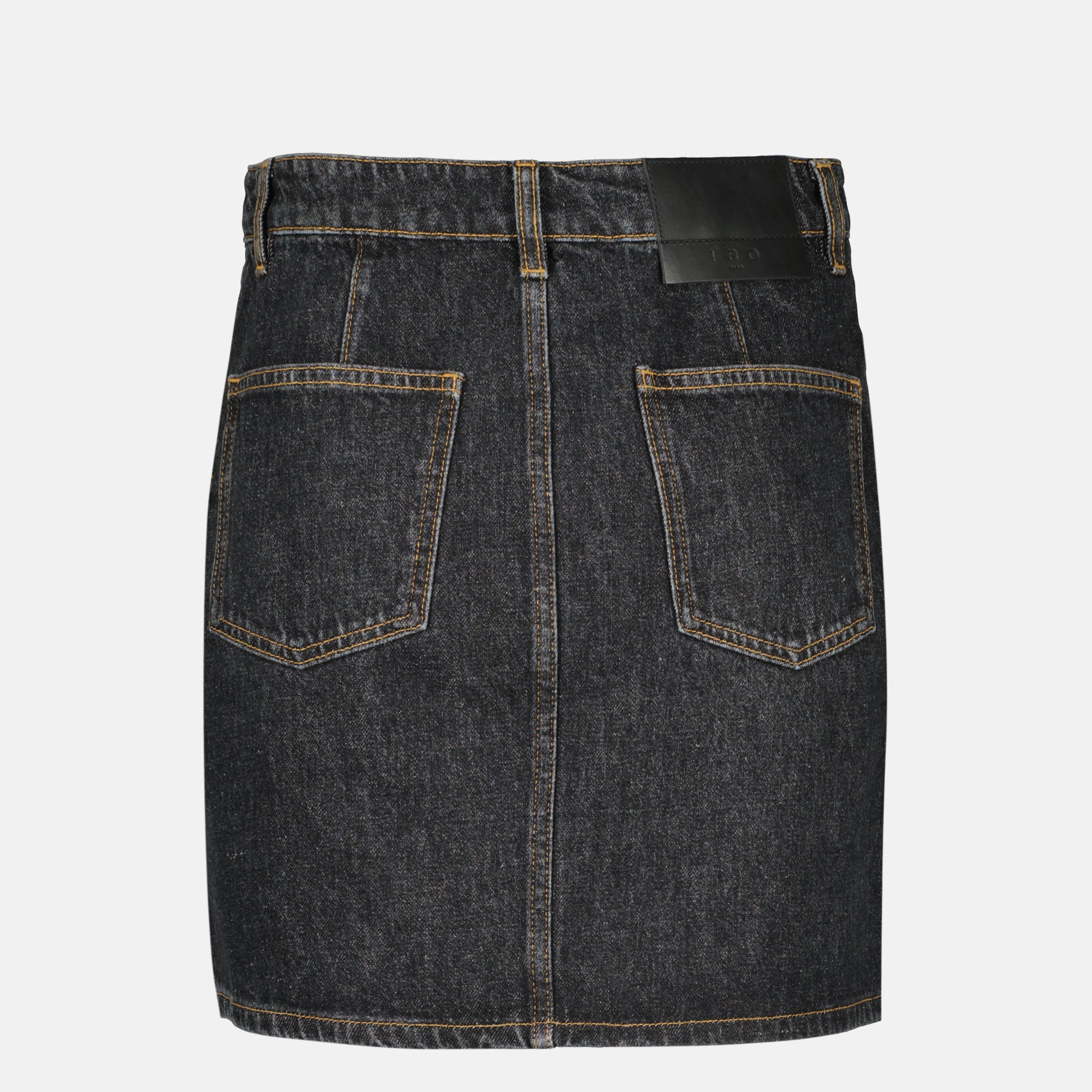 Jupes Mini jupe en denim bleu fonxé Iro Bleu foncé Femme