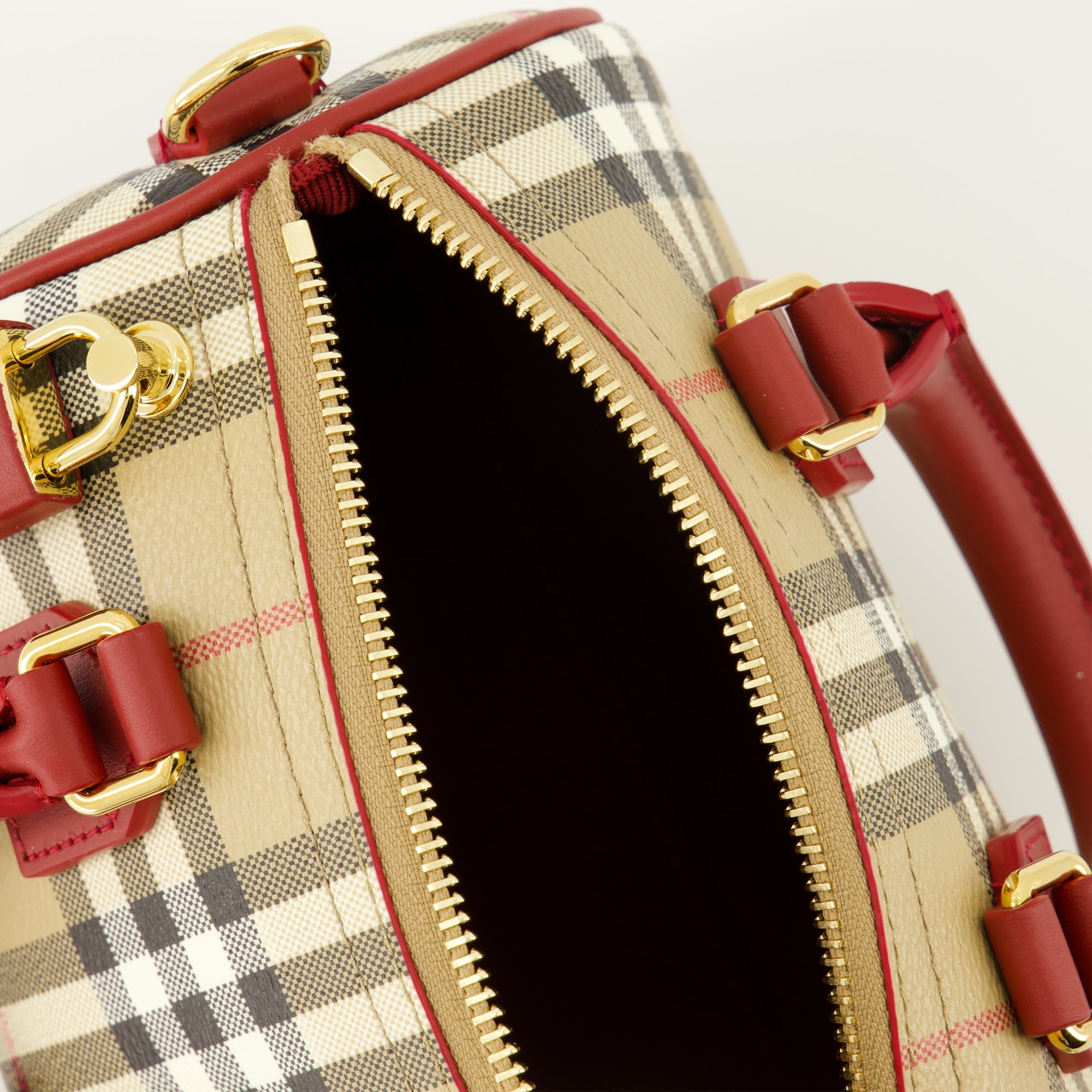 バーバリーの女性用ミニボウリングチェックバッグの画像 - 2026年春夏 - 詳細ビュー_3