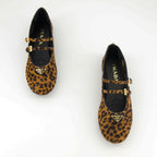 Chaussures plates 프린트 발레리나 Prada Marron Femme