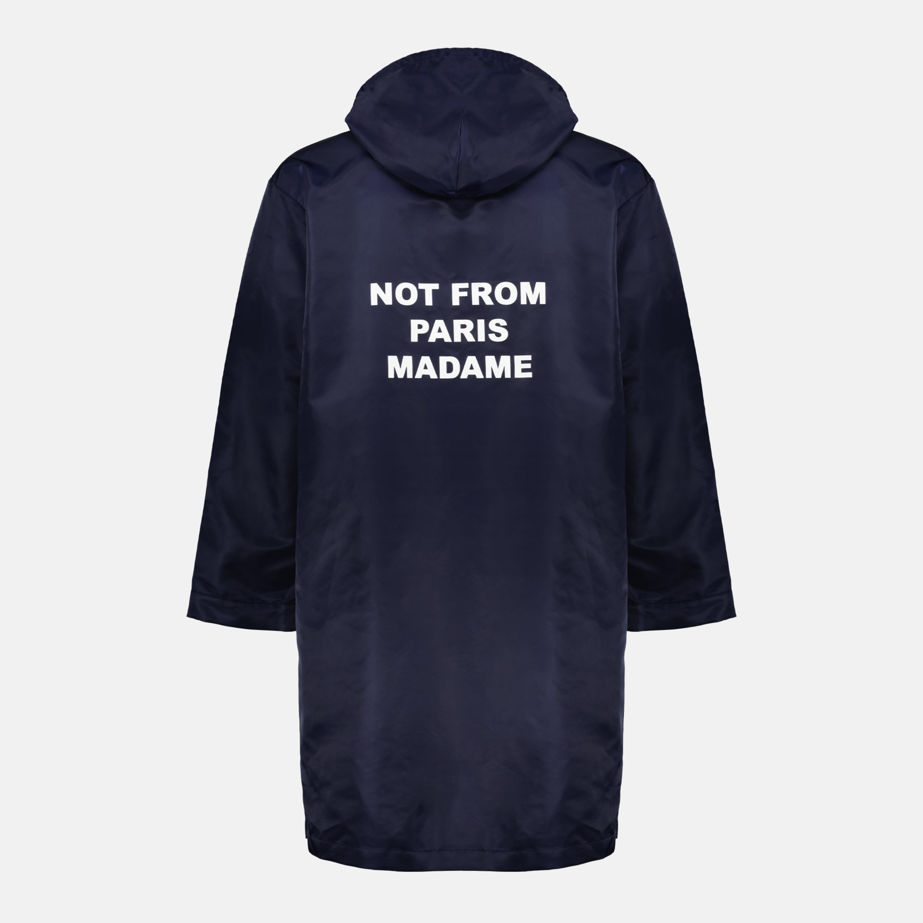 Image de l'article Parka Slogan bleu marine de la marque Drole De Monsieur pour Homme - Saison Printemps-Été 2026 - Vue de Dos