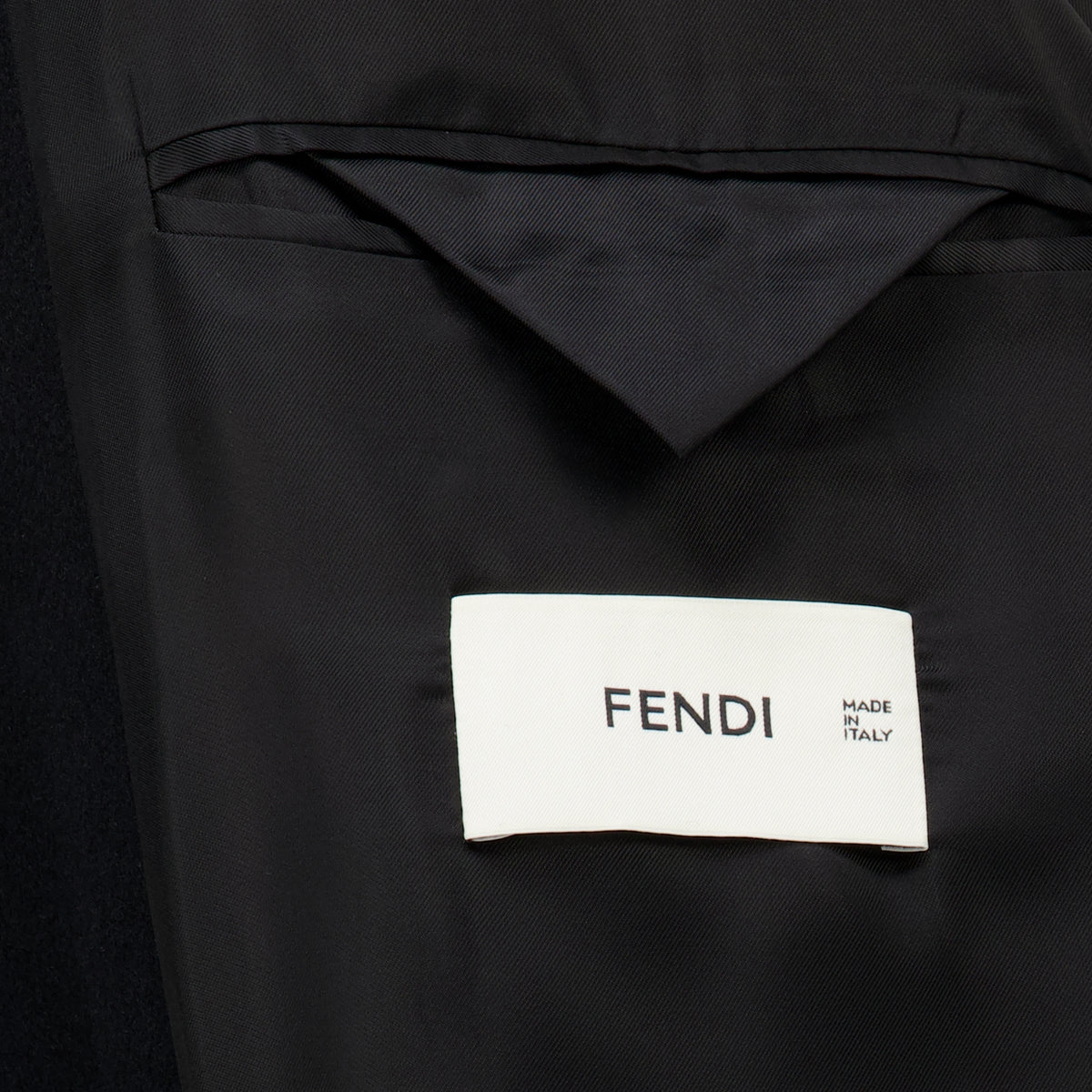 Manteaux Langer schwarzer Wollmantel Fendi Noir Homme
