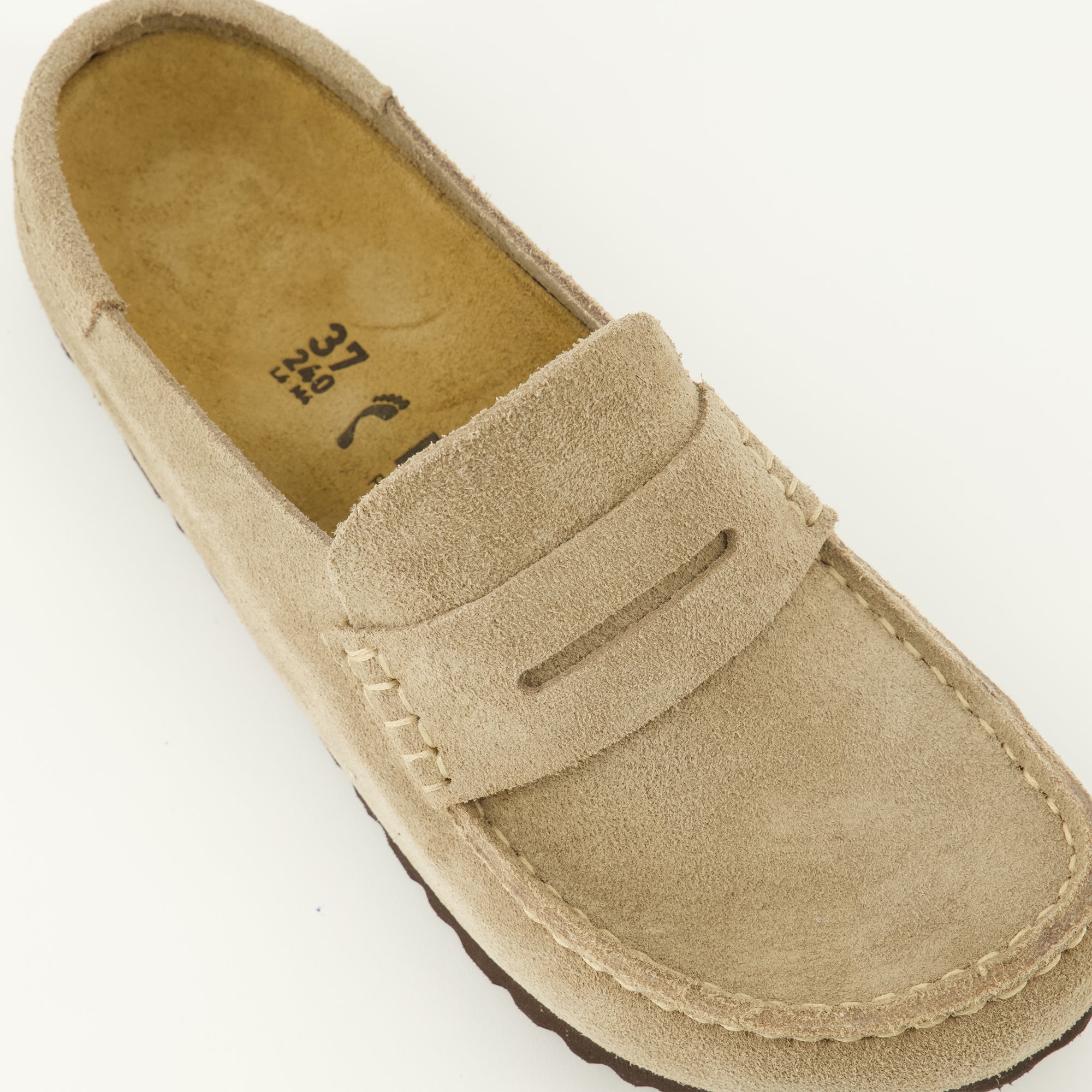 Image de l'article Mules Naples beige de la marque Birkenstock pour Unisex - Saison Printemps-Été 2026 - Vue détaillée de haut