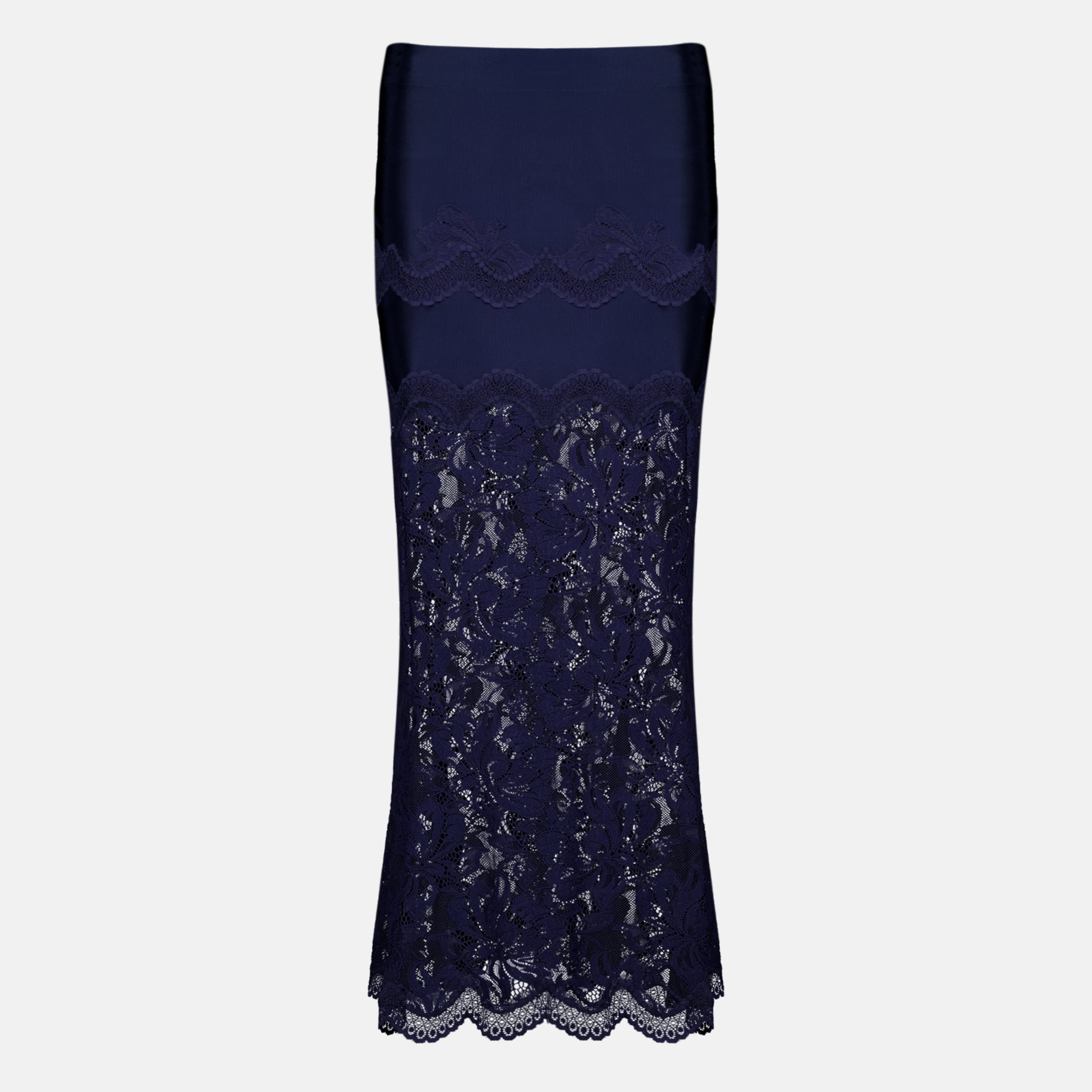 Jupes Jupe midi en dentelle bleu marine Rabanne Bleu foncé Femme
