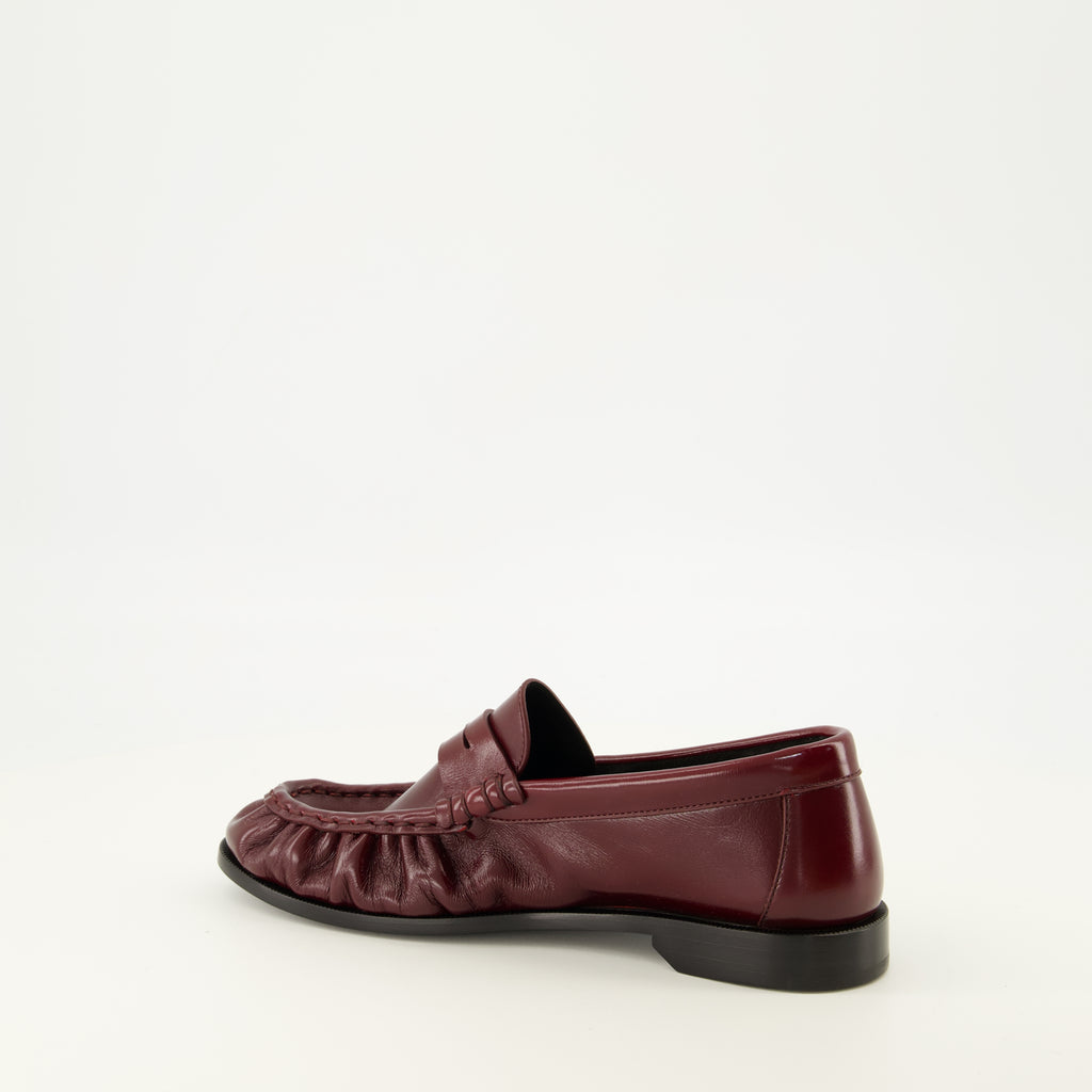Mocassins Bordeaux Leder Loafer Mokassins Saint Laurent Bordeaux Femme