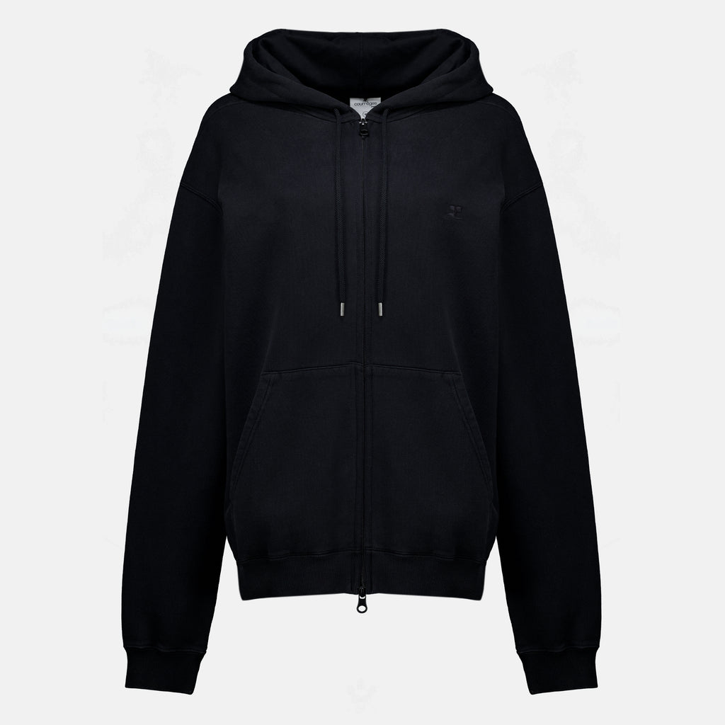 Sweatshirts Sudadera con Capucha Stonewash Courrèges Noir Femme