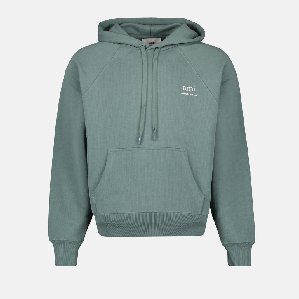 Felpe Sweat à capuche Signature Ami PARIS Verde Unisex
