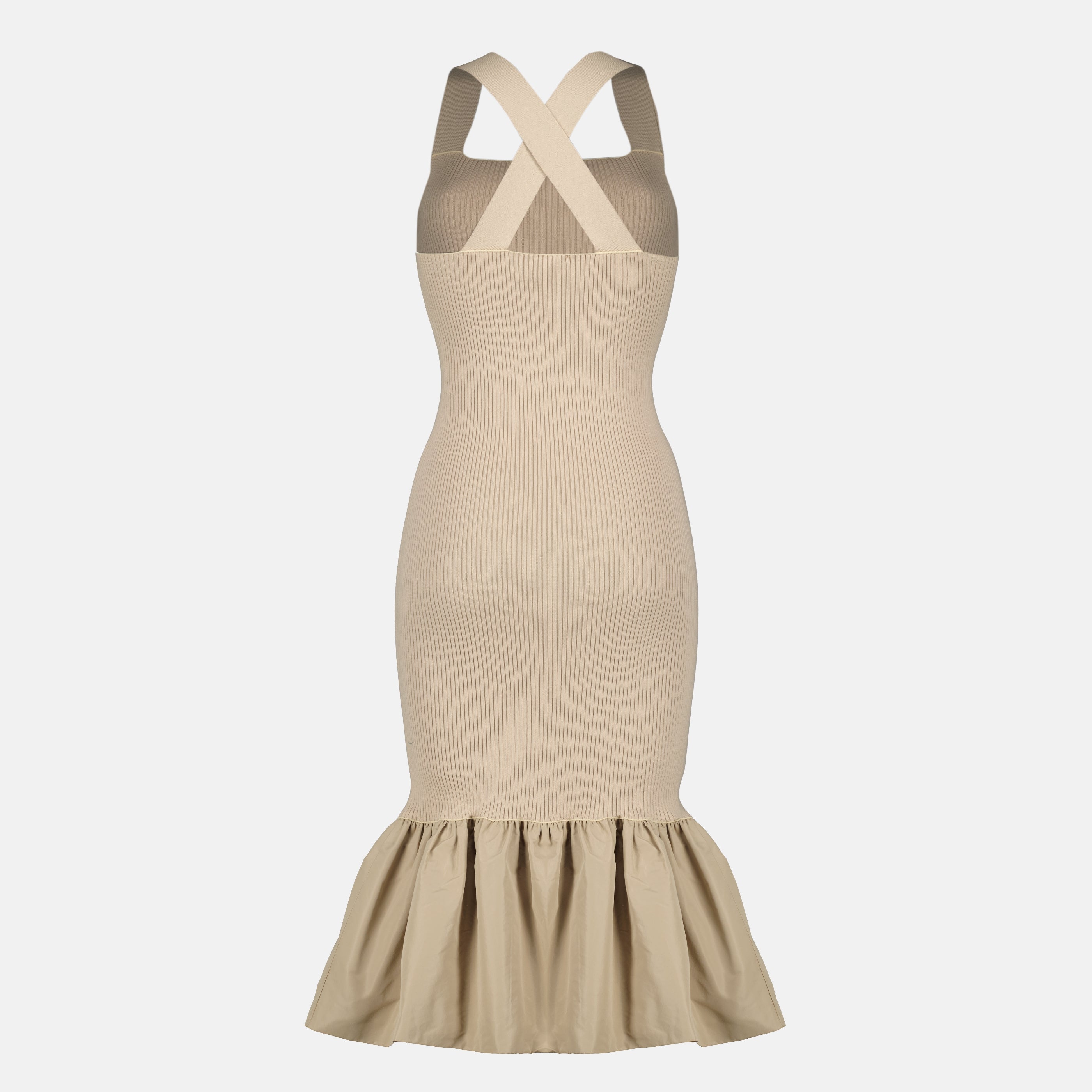 Image de l'article Robe beige côtelé de la marque Patou pour Femme - Saison Printemps-Été 2026 - Vue de Dos