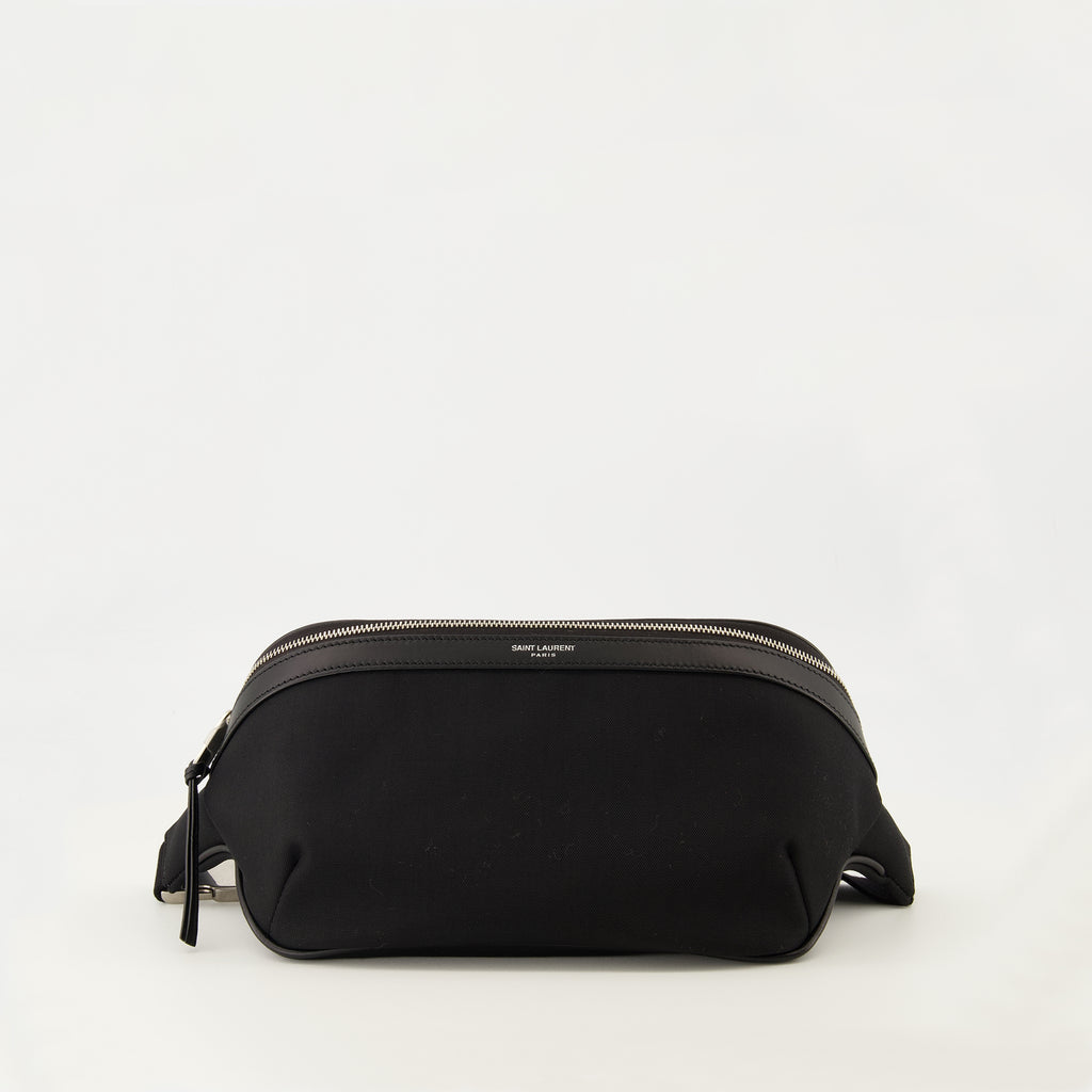 Image de l'article Sac banane en toile et cuir de la marque Saint Laurent pour Homme - Saison Automne-Hiver 2025 - Vue de Face