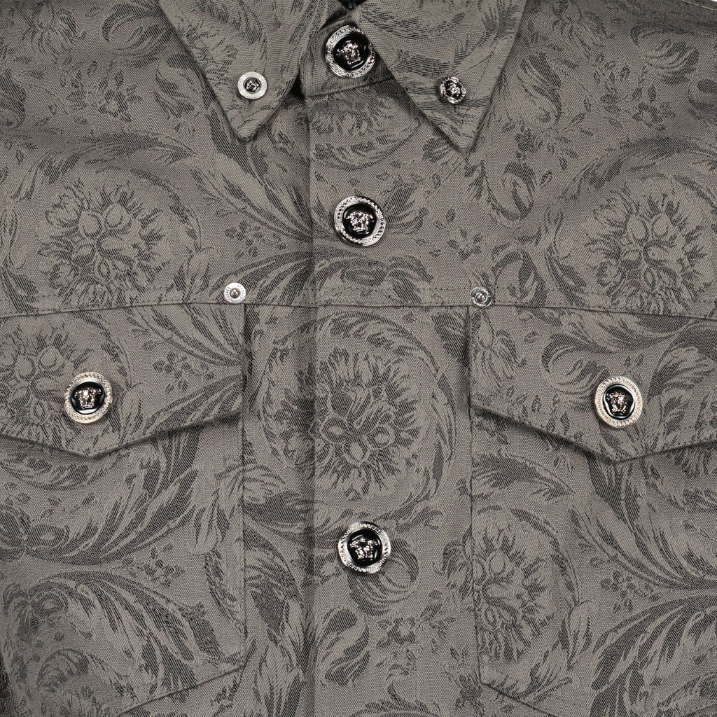 Hemden Barocco Overshirt Versace Grau Männer