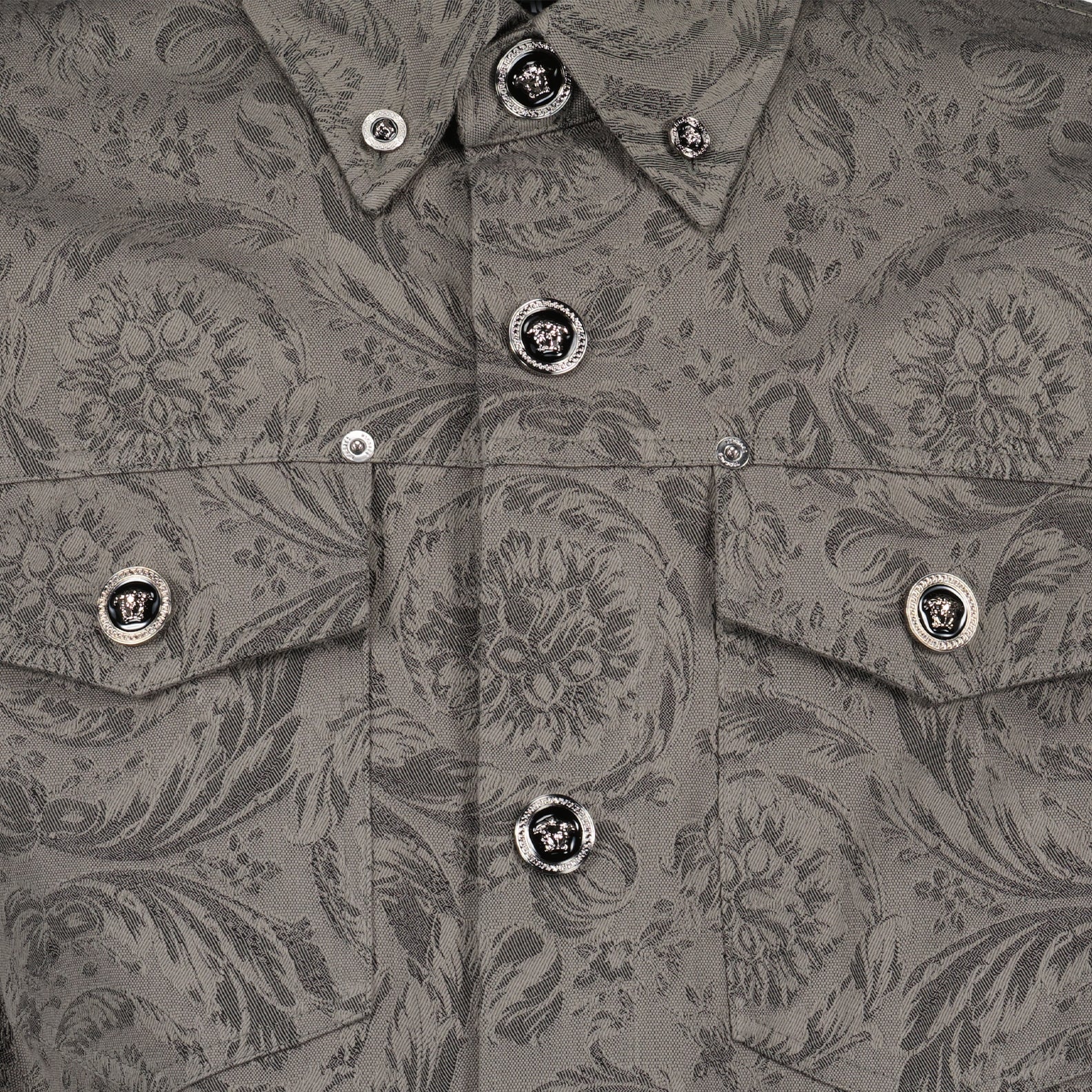 Hemden Barocco Overshirt Versace Grau Männer