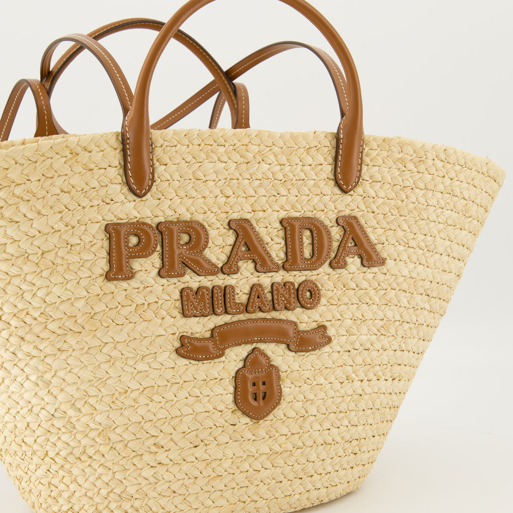 Tote bags Raffia tote bag Prada Beige Femme