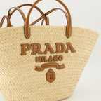 Bolsas tote Saco de ráfia Prada Bege Femme