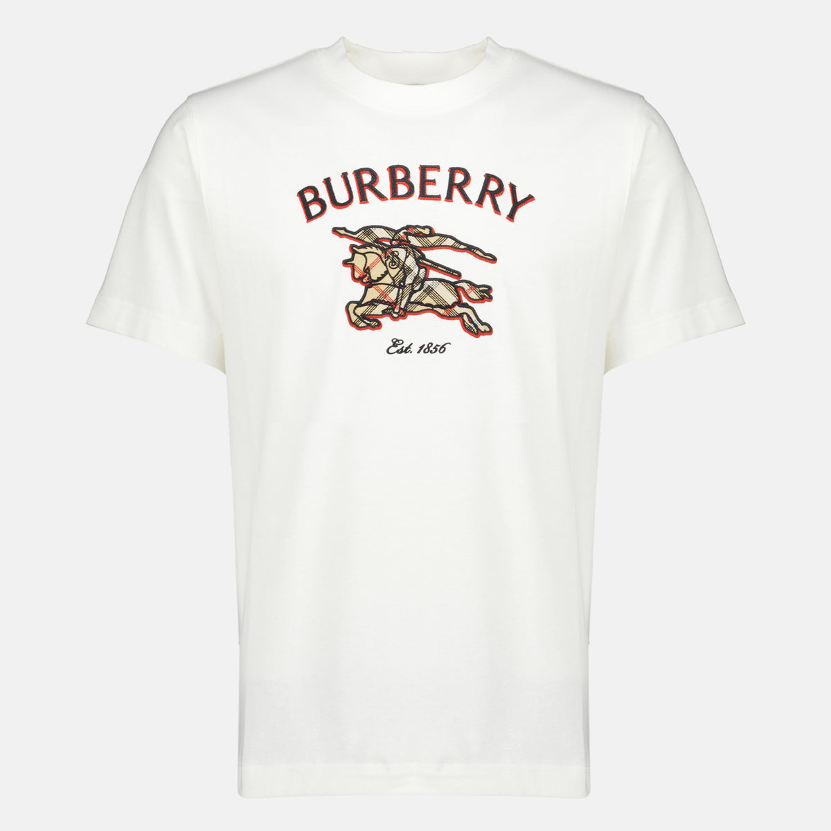 T-shirts Knight Check White T-shirt Burberry Blanc Homme