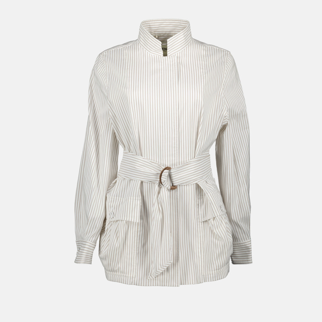 Vestes Veste cintrée à rayures Fendi Blanc Femme