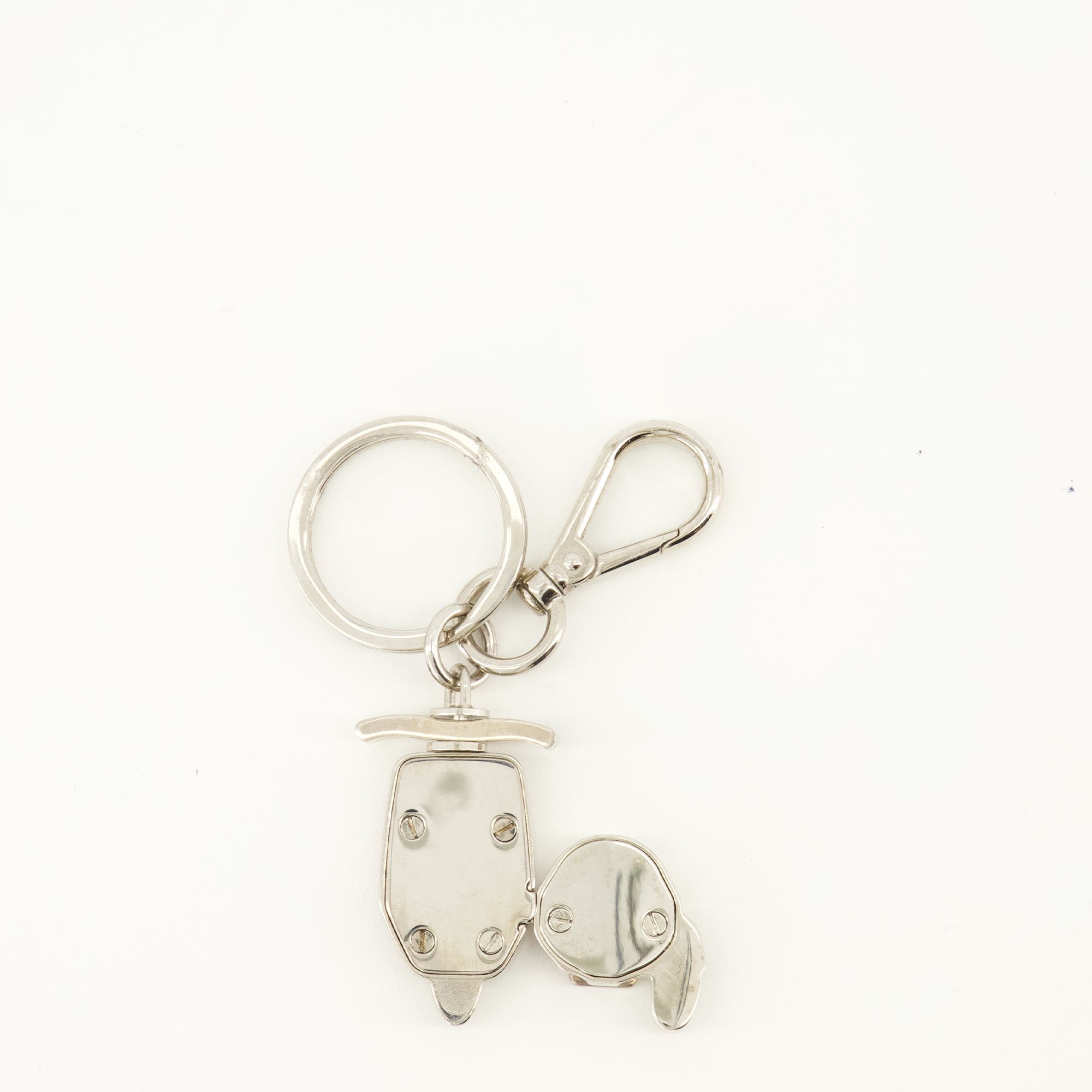 Image of the Prada Men's Metal Keychain - Autumn-Winter 2013 - Back View