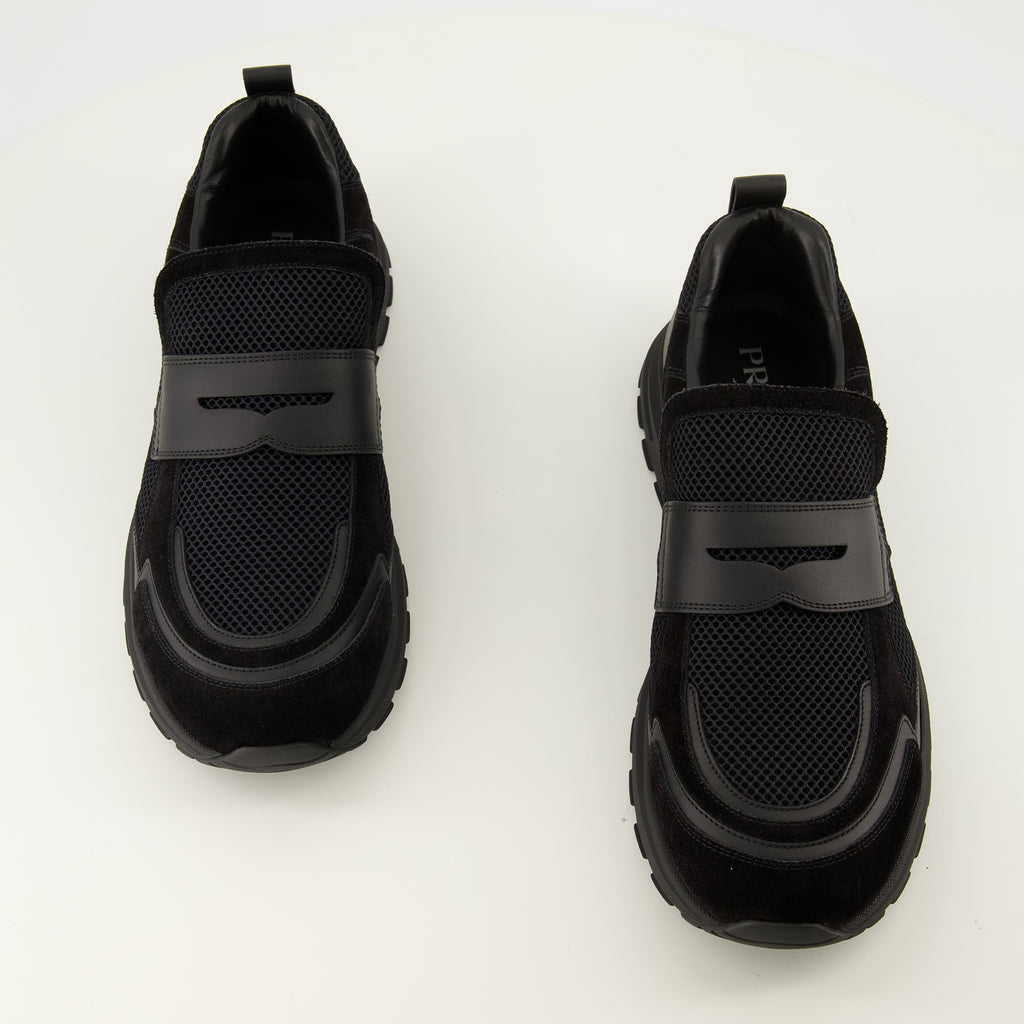 Baskets プラクス ブラック メッシュ スニーカー Prada Noir Homme