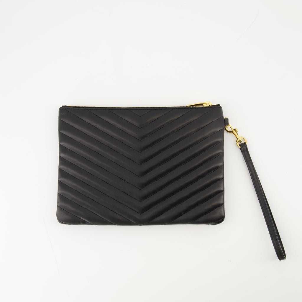 Bolsos de mano Clutch Cassandre Saint Laurent Negro Mujer