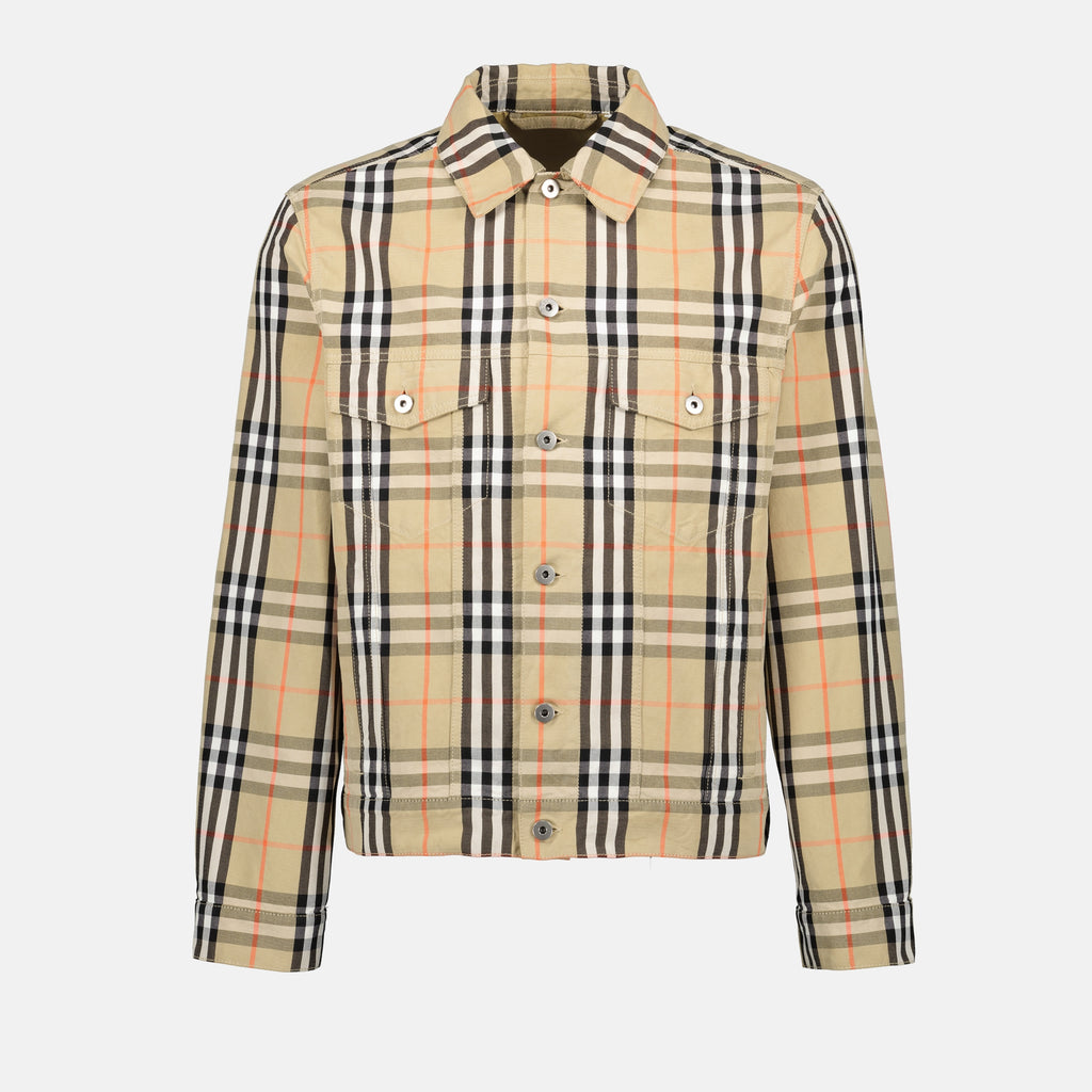 Jackets Plaid Denim Jacket Burberry Beige Homme