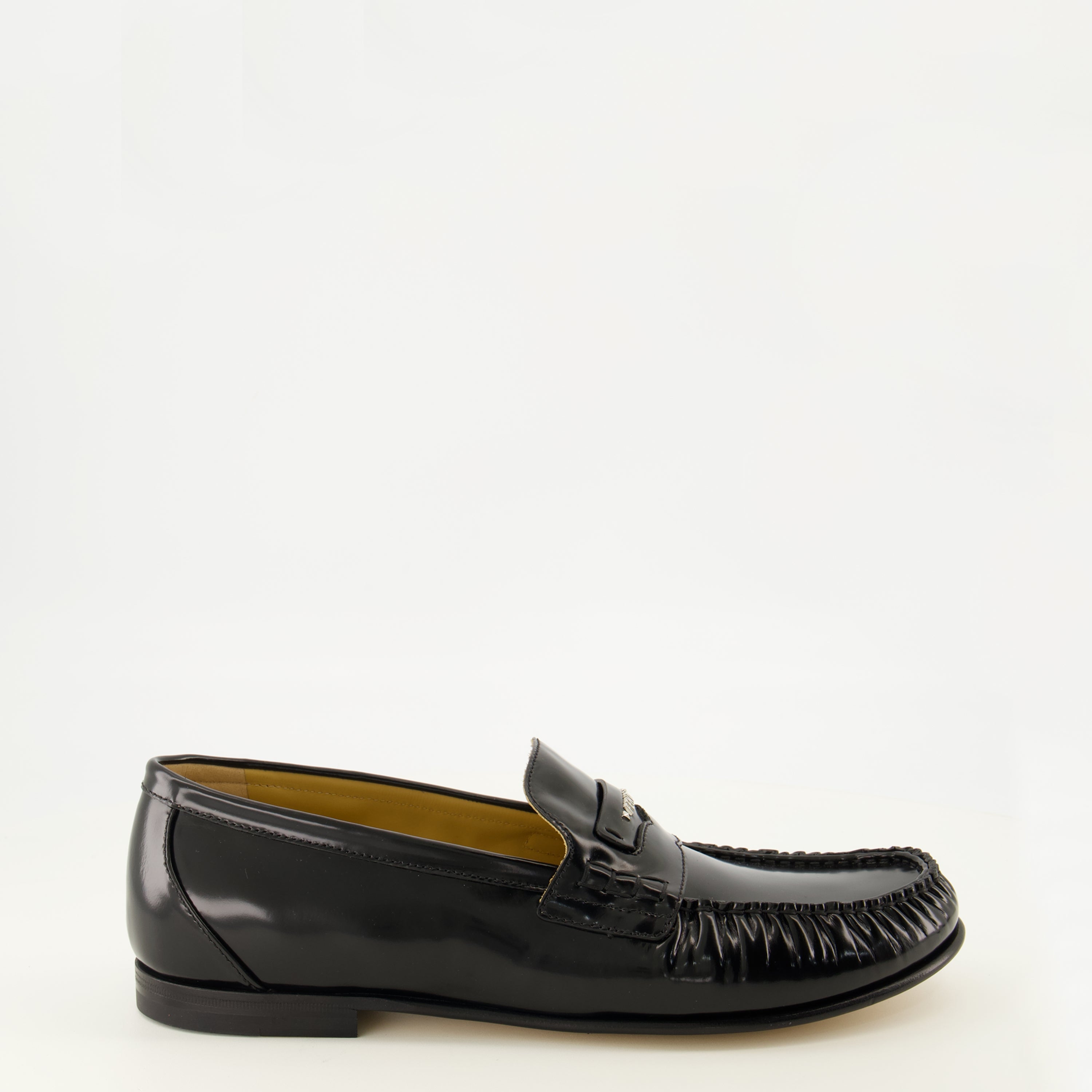 Mocassins Mocassini Neri in Pelle Scrunch Fendi Noir Homme