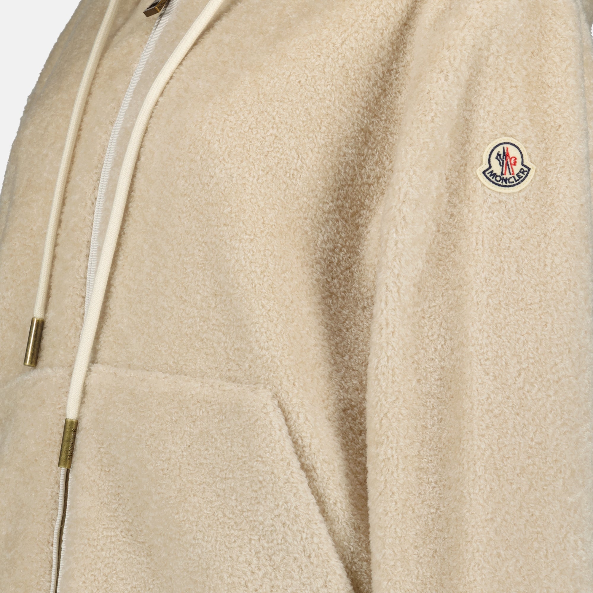여성용 Moncler 리버시블 테디 지퍼 스웨트 셔츠 이미지 - 2025년 가을-겨울 시즌 - 세부 보기_3