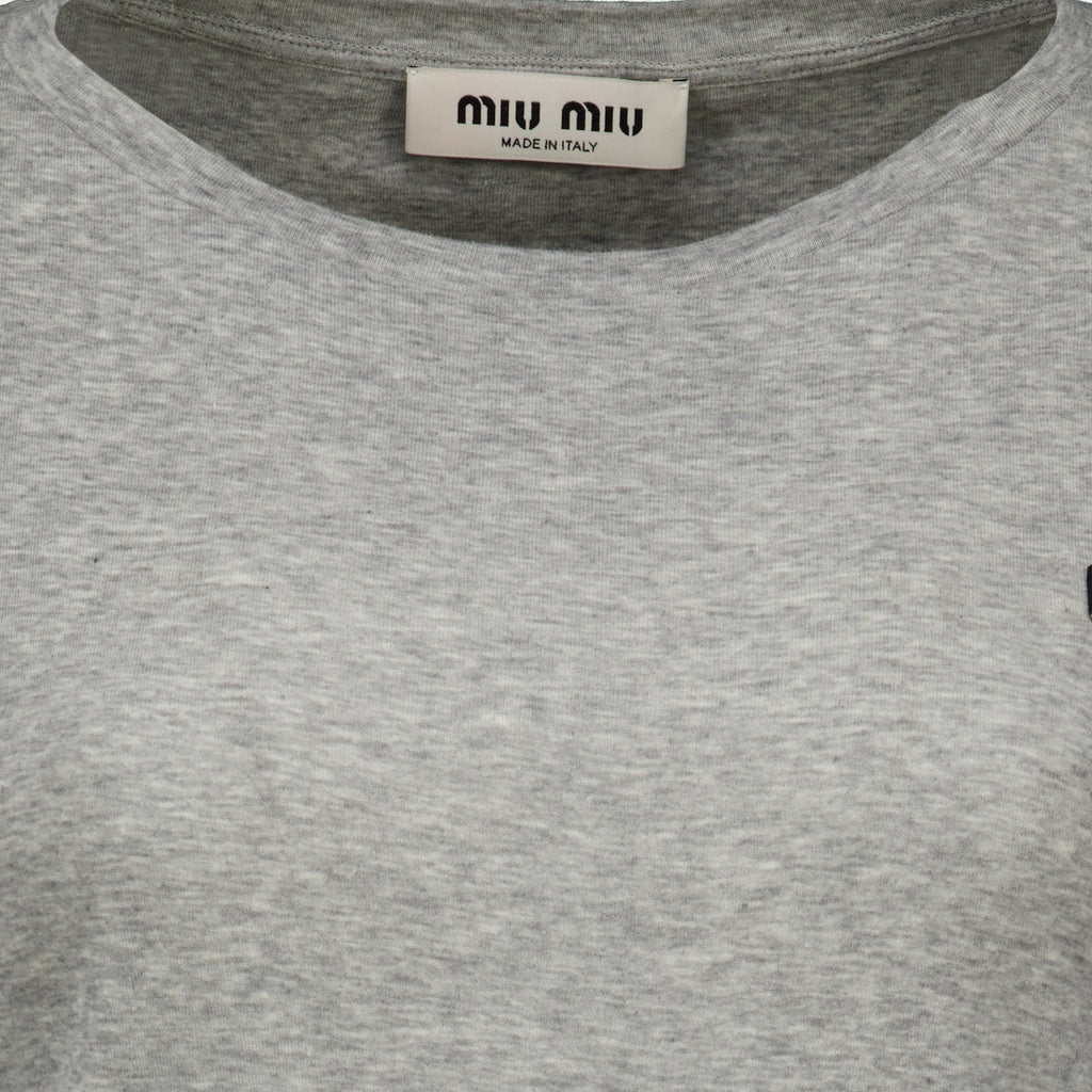 T-shirts T-Shirt in Jersey Cotele Grigia Miu Miu Gris Femme