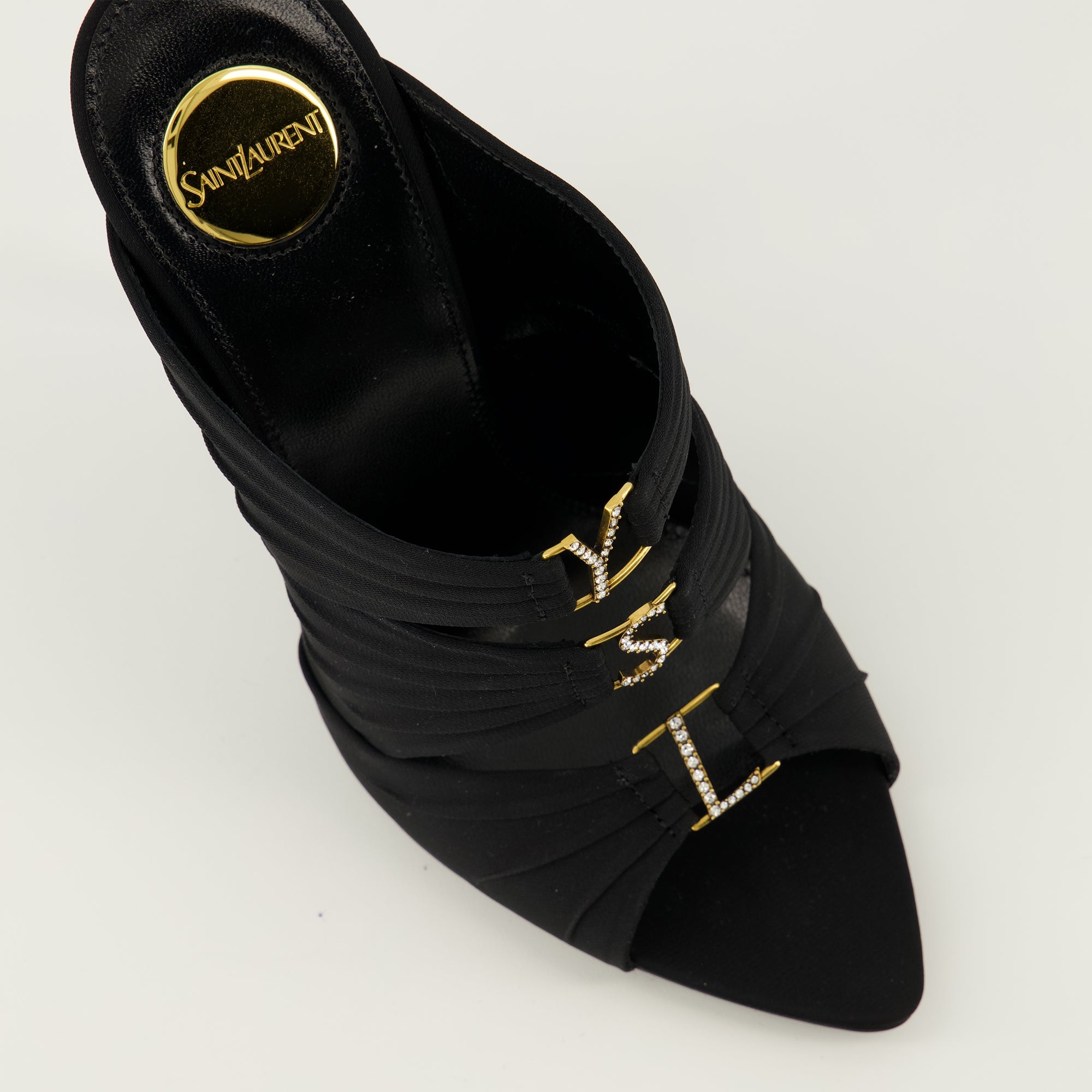 Image de l'article Mules à talons Emilie noir de la marque Saint Laurent pour Femme - Saison Printemps-Été 2026 - Vue détaillée de haut