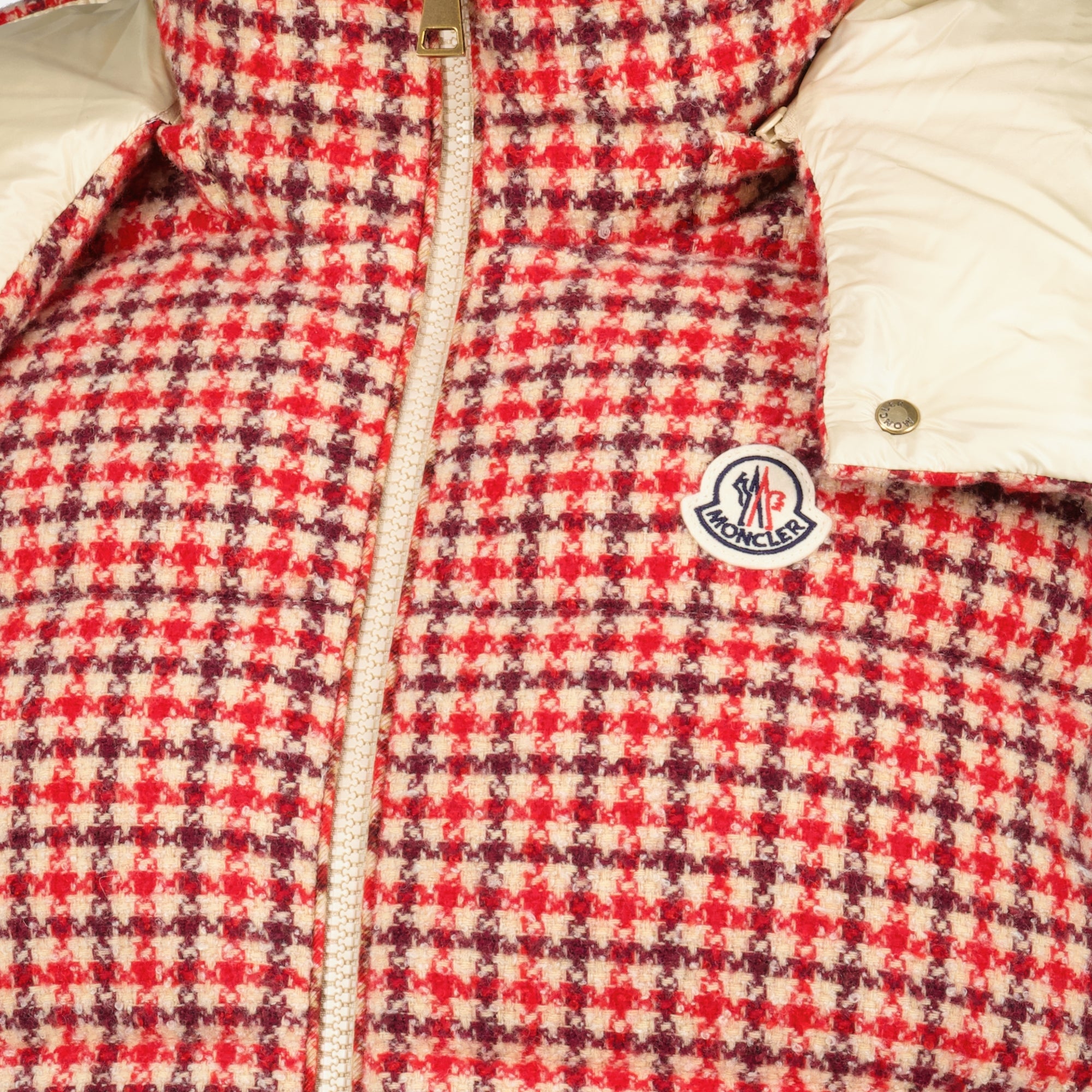 Vestes Doudoune sans manches Niverolles pied-de-poule Moncler Rouge Femme