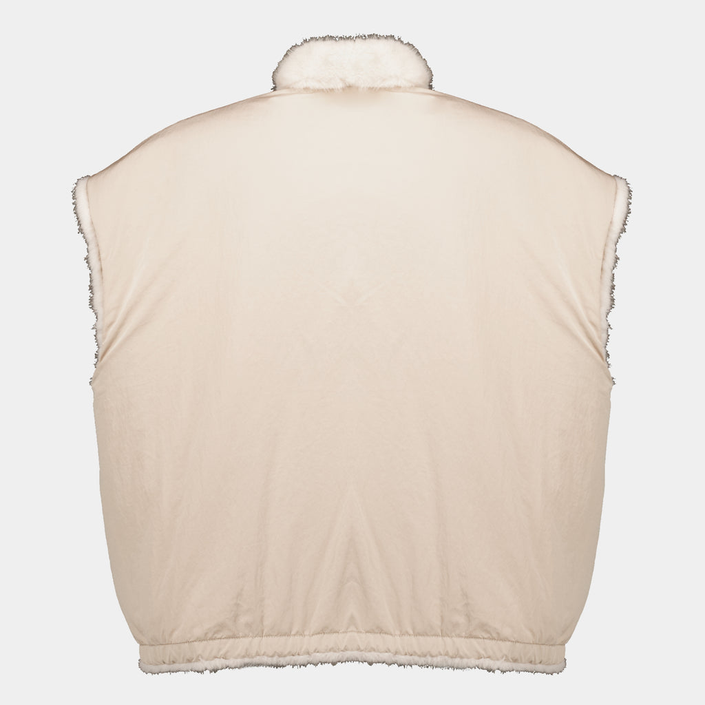 Vestes Giacca Teddy Down Chardonneret Reversibile 2-in-1 Moncler Beige Femme