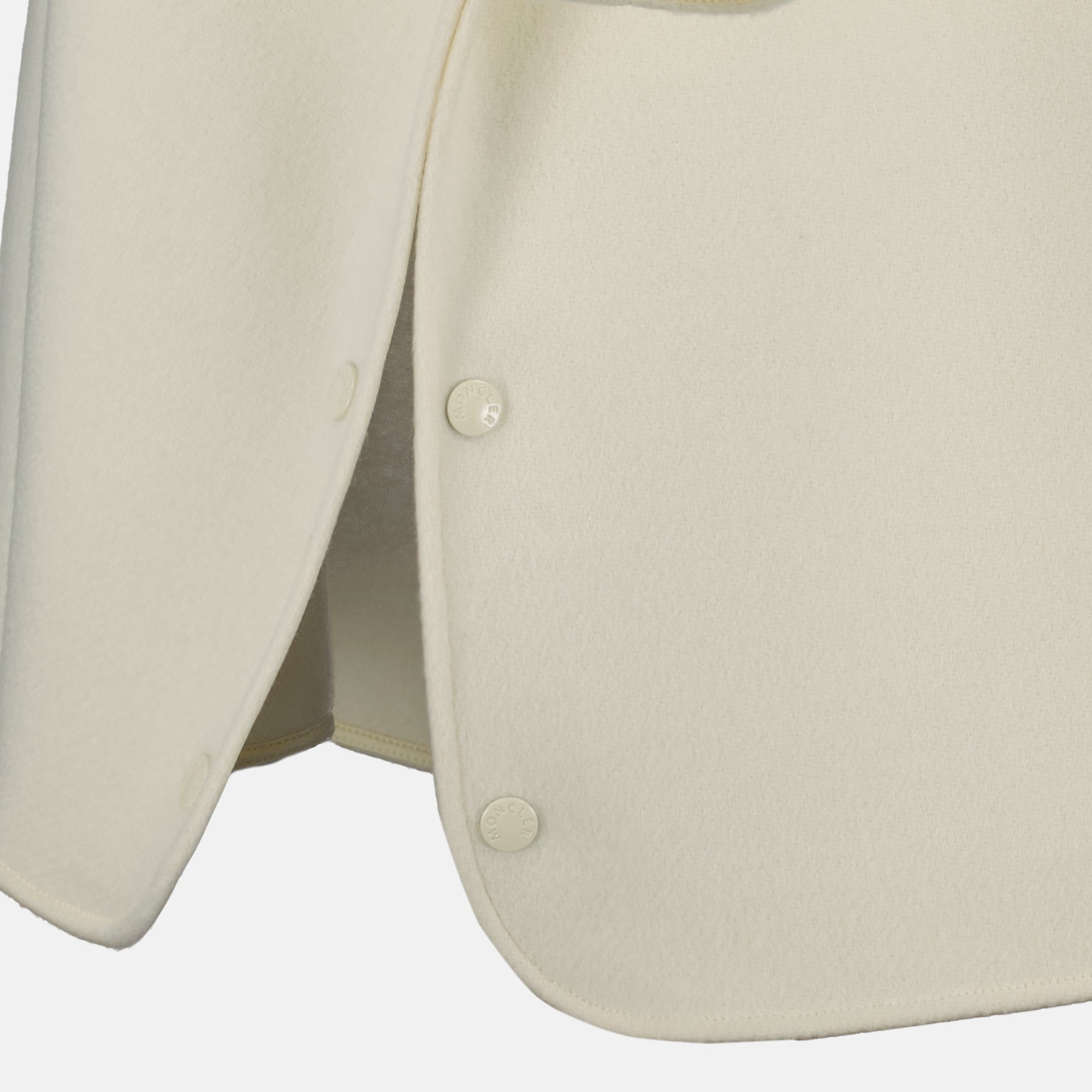 Vestes Cape zippée en laine Moncler Blanc Femme