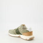 Tênis Ténis em Couro Veludo Tod's Cáqui Homme