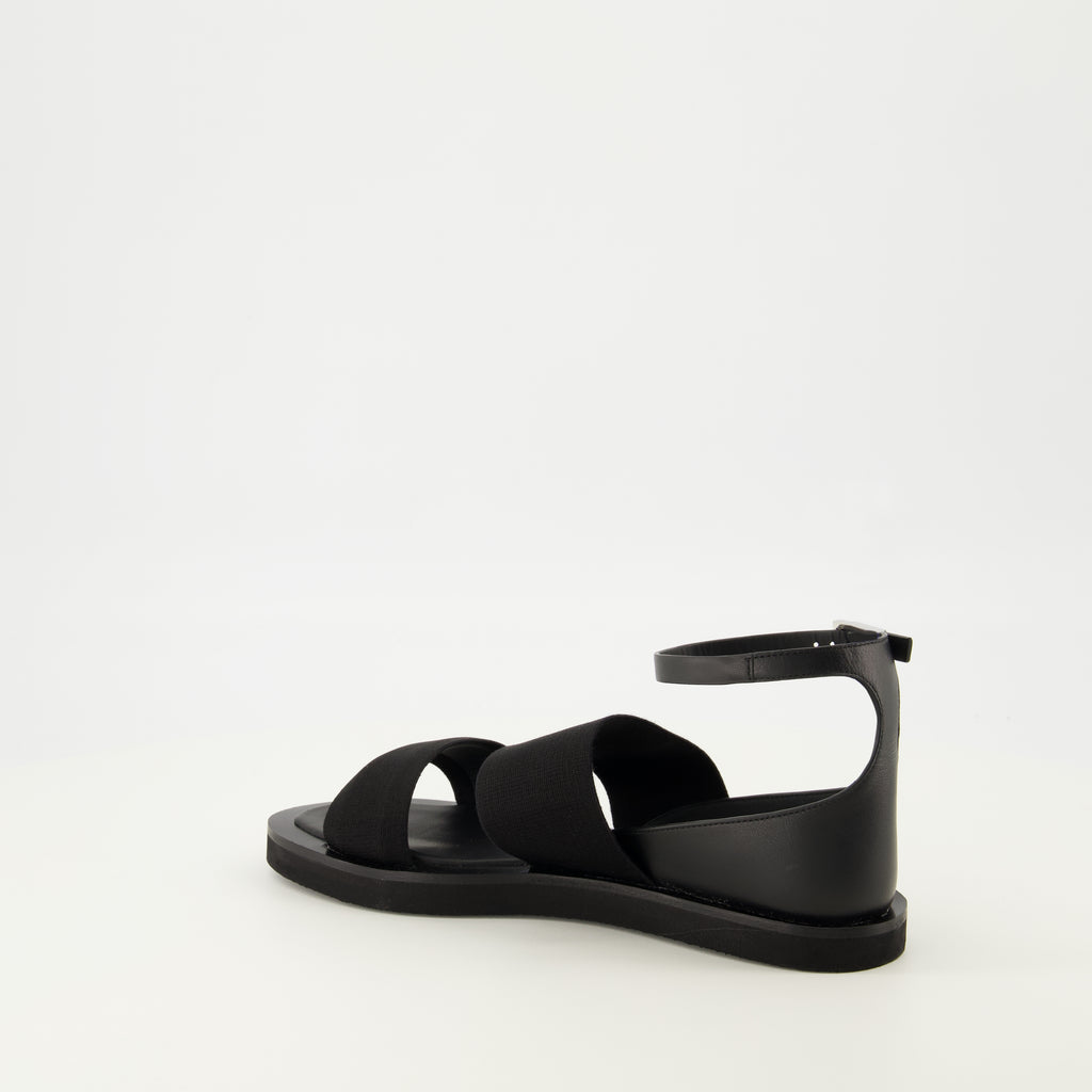 Imagen del artículo Sandalias de cuero negro de la marca Max Mara para Mujer - Temporada Primavera-Verano 2026 - Vista tres cuartos trasera derecha