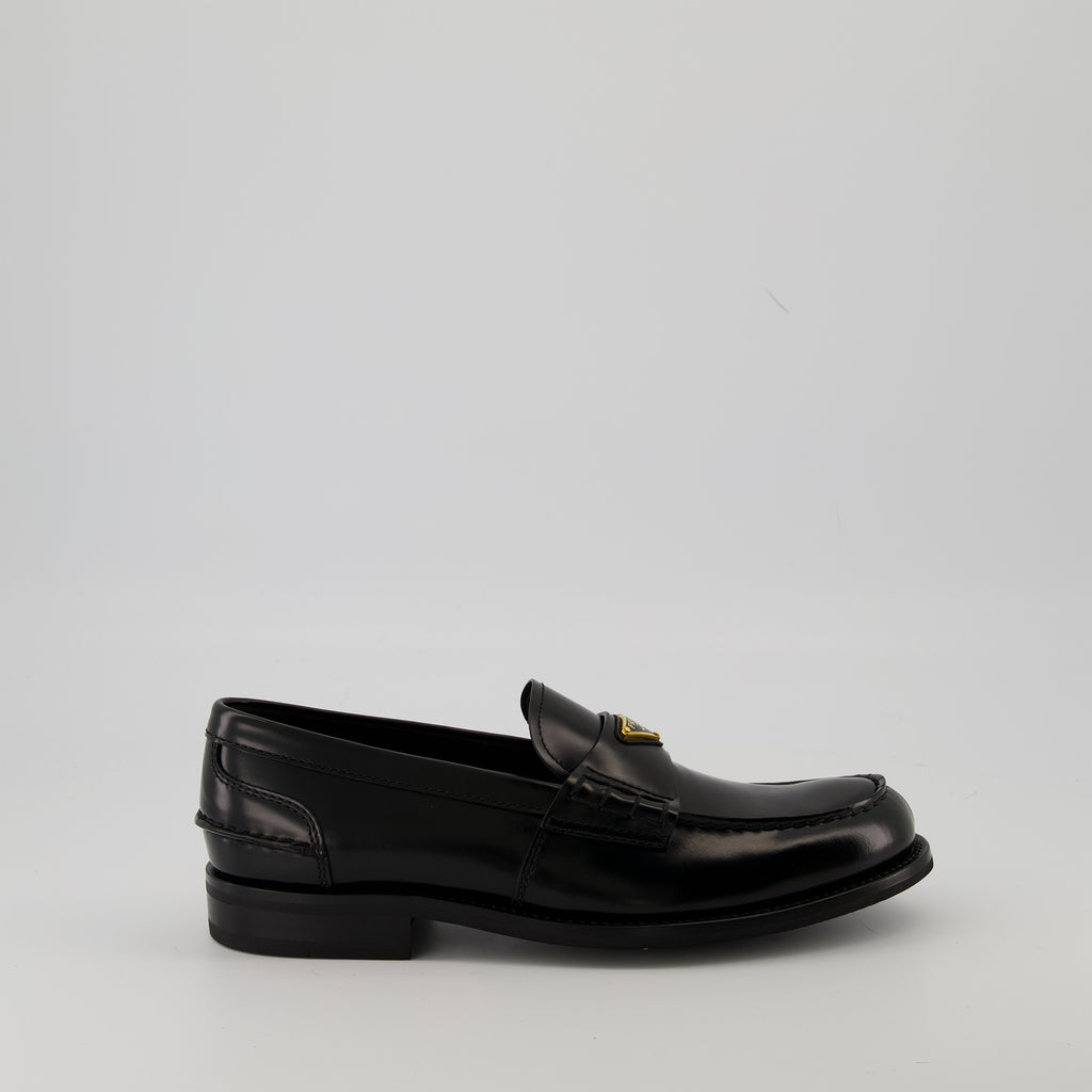 Mocassins Mocassins en cuir brossé Prada Noir Homme