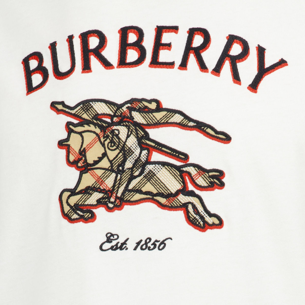 T-shirts Knight Check White T-shirt Burberry Blanc Homme